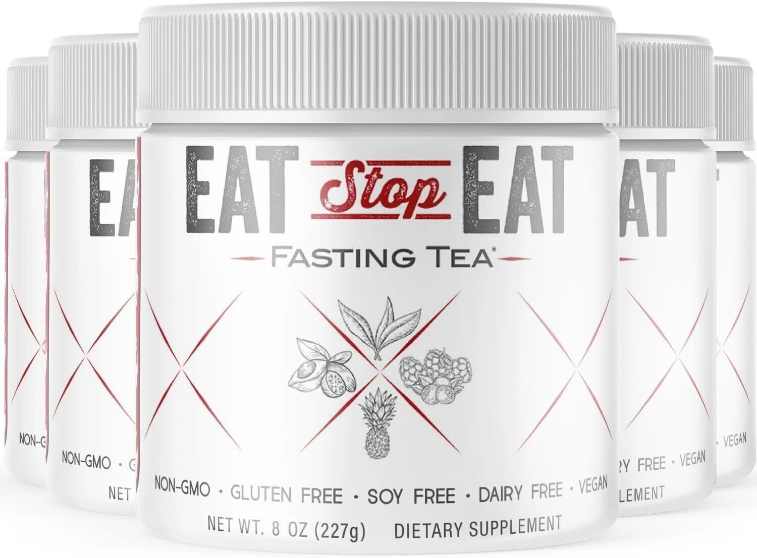 5 Pack- Eat Stop Eat Fasting Tea- Eat Stop Eat Tea Powder For Weight Loss (40oz)