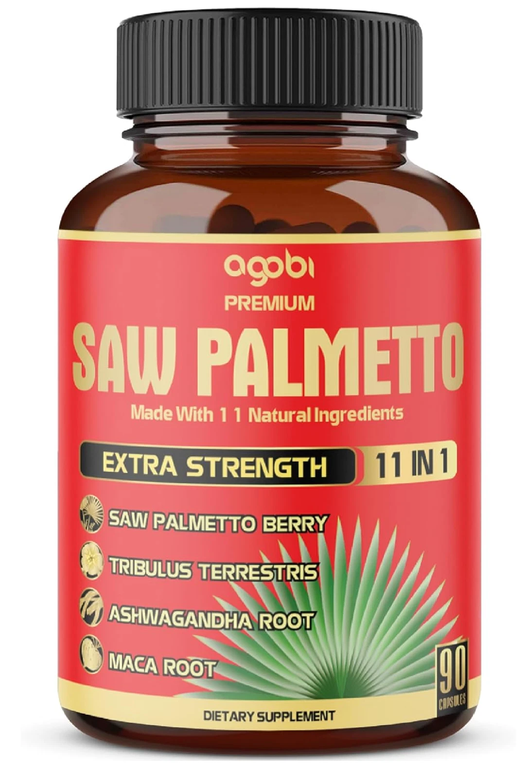 Premium Saw Palmetto Capsules - Combined with Ashwagandha, Turmeric, Tribulus, M