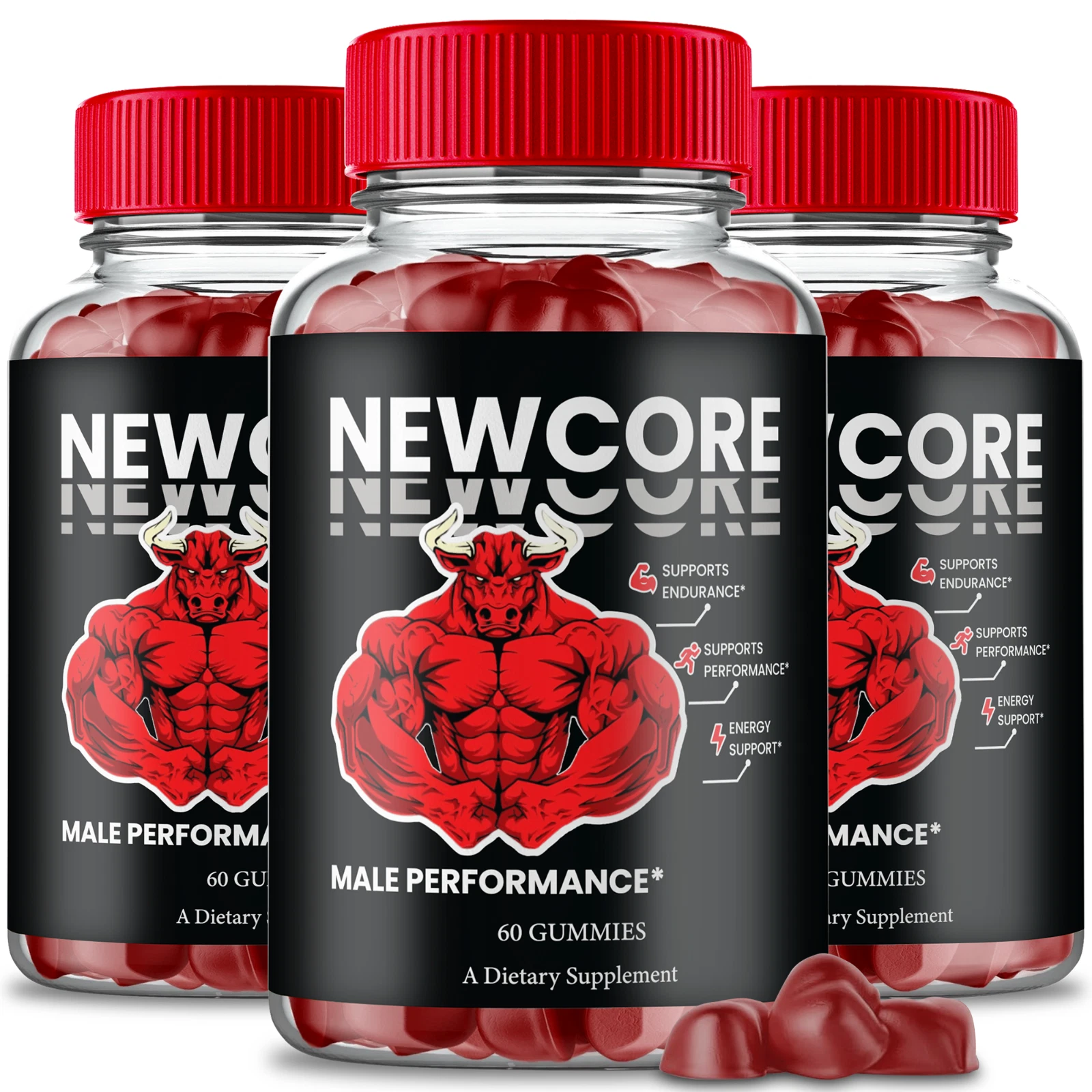 (3 Pack) Newcore Male Gummies, New Core Performance Gummy for Men