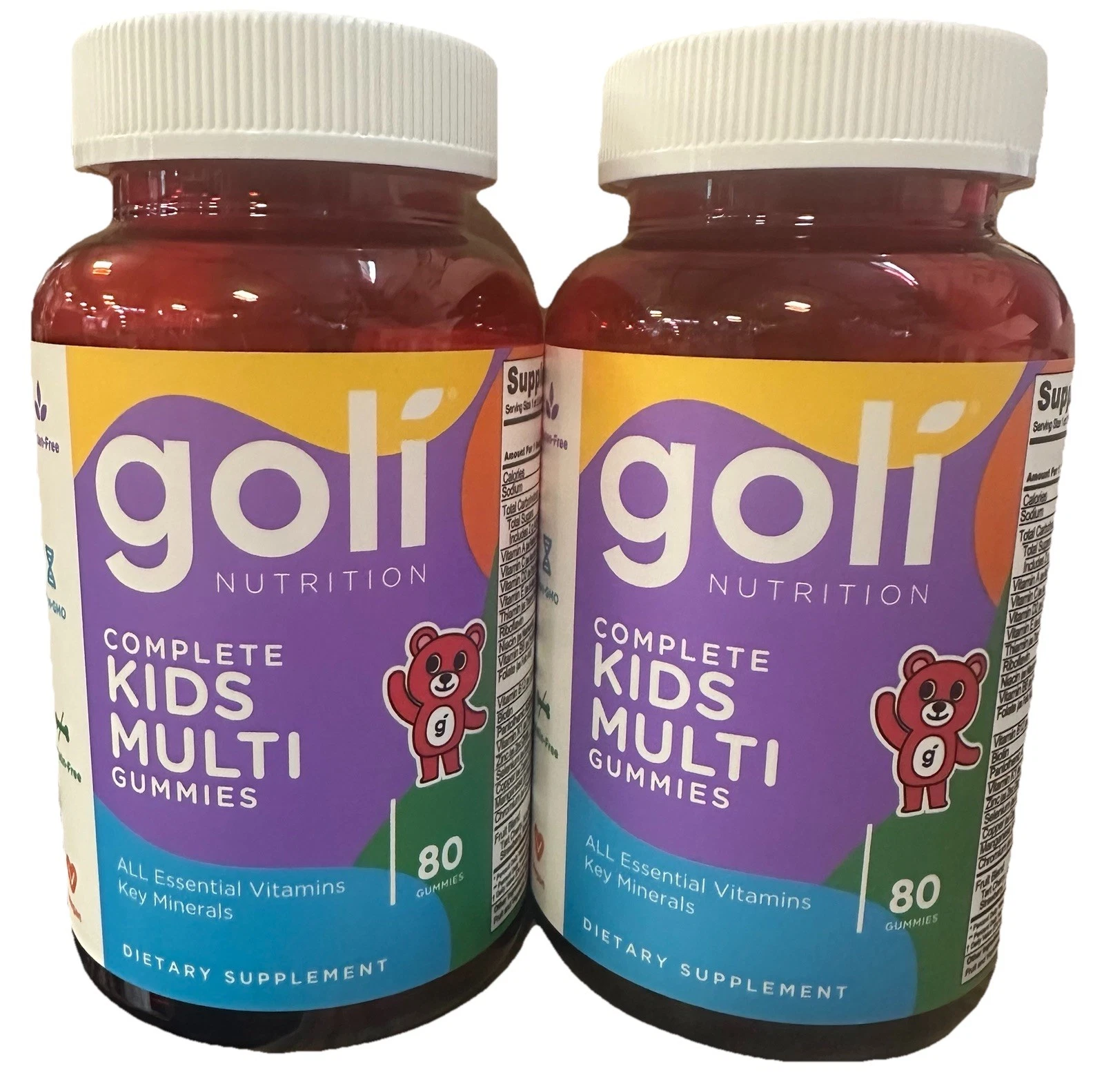 2-80ct GOLI NUTRITION COMPLETE KIDS MULTI GUMMIES DIETARY SUPPLEMENT 160 gummies