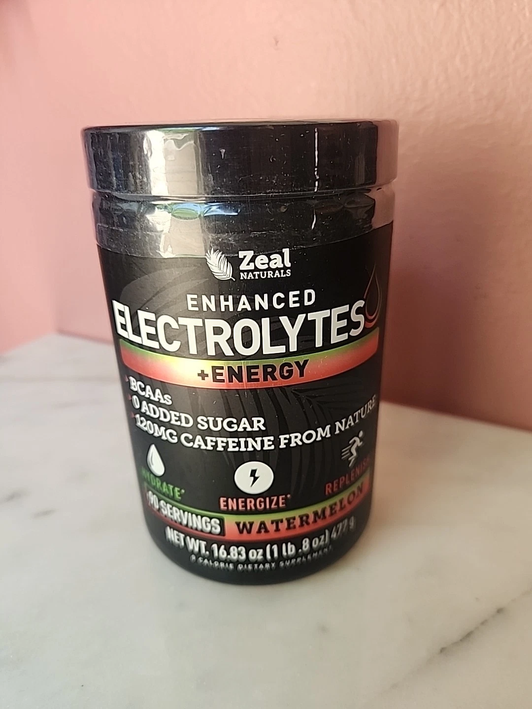 Zeal Naturals Enhanced Electrolytes + Energy – Watermelon, 90 Servings - NEW