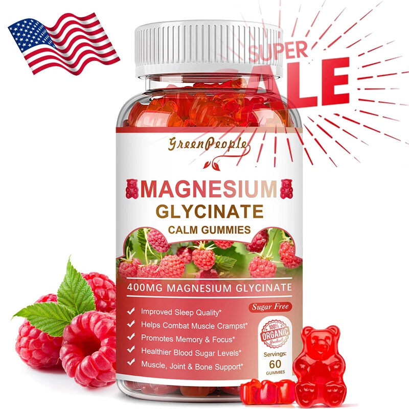 GPGP Magnesium Glycinate Gummies 400mg Magnesium Malate 60 Gummies