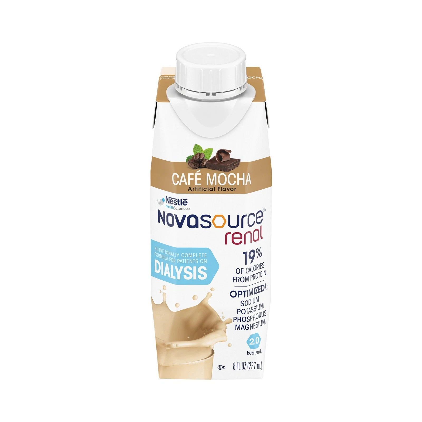 Nestle Novasource Renal Nutritionally Complete Formula Café Mocha Flavor 8 oz