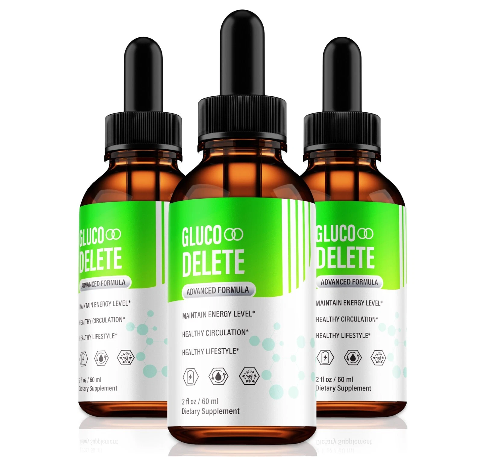 (3 Pack) Gluco Delete Drops Formula to Support Healthy Blood Levels