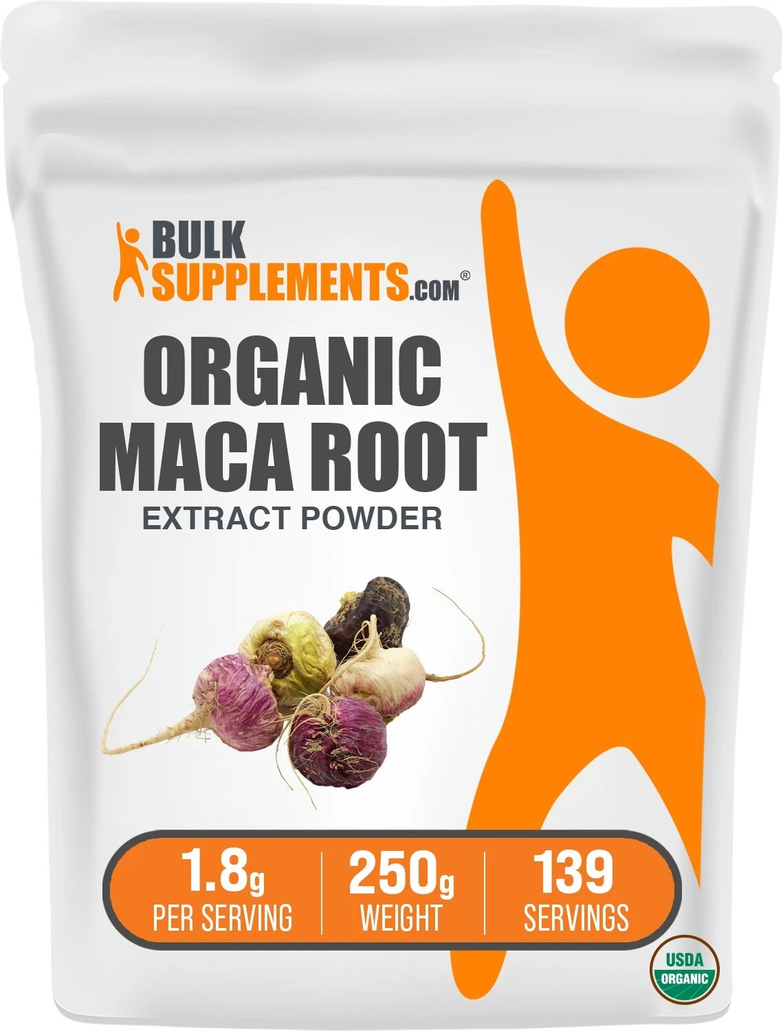 BulkSupplements Organic Maca Root Extract Powder - 1.8g Per Serving