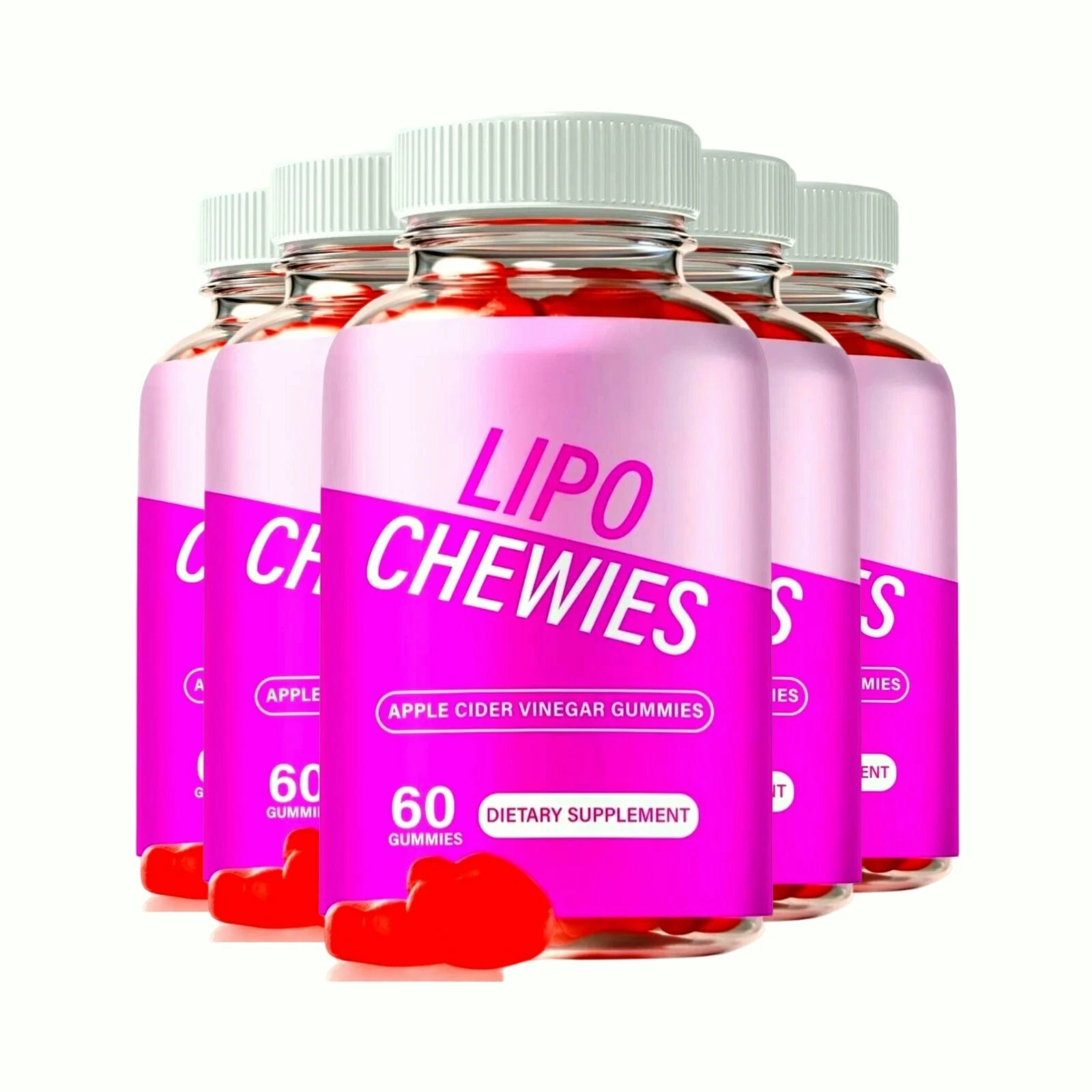 5-Pack Lipo Chewies Keto Gummies for Advanced Weight Loss & Energy - 300 Gummies