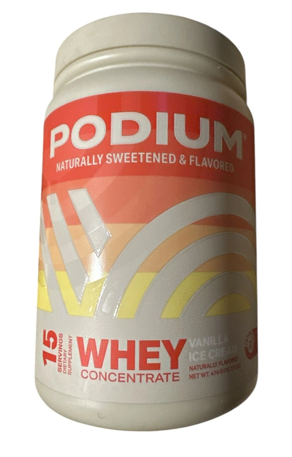 Podium Nutrition Whey Protein Powder 22g Protein Per Serving Vanilla Ice Cream