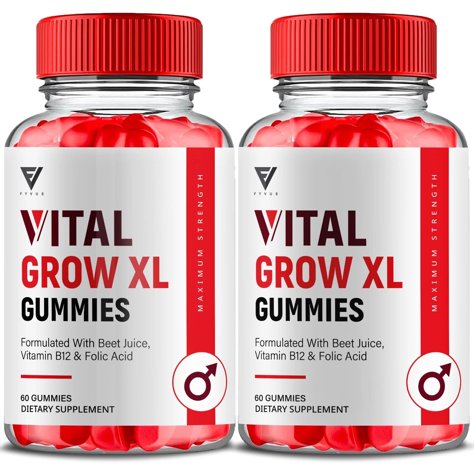 (2 Pack) Vital Grow XL Gummies VitalGrow XL Maximum Performance (120 Gummies)