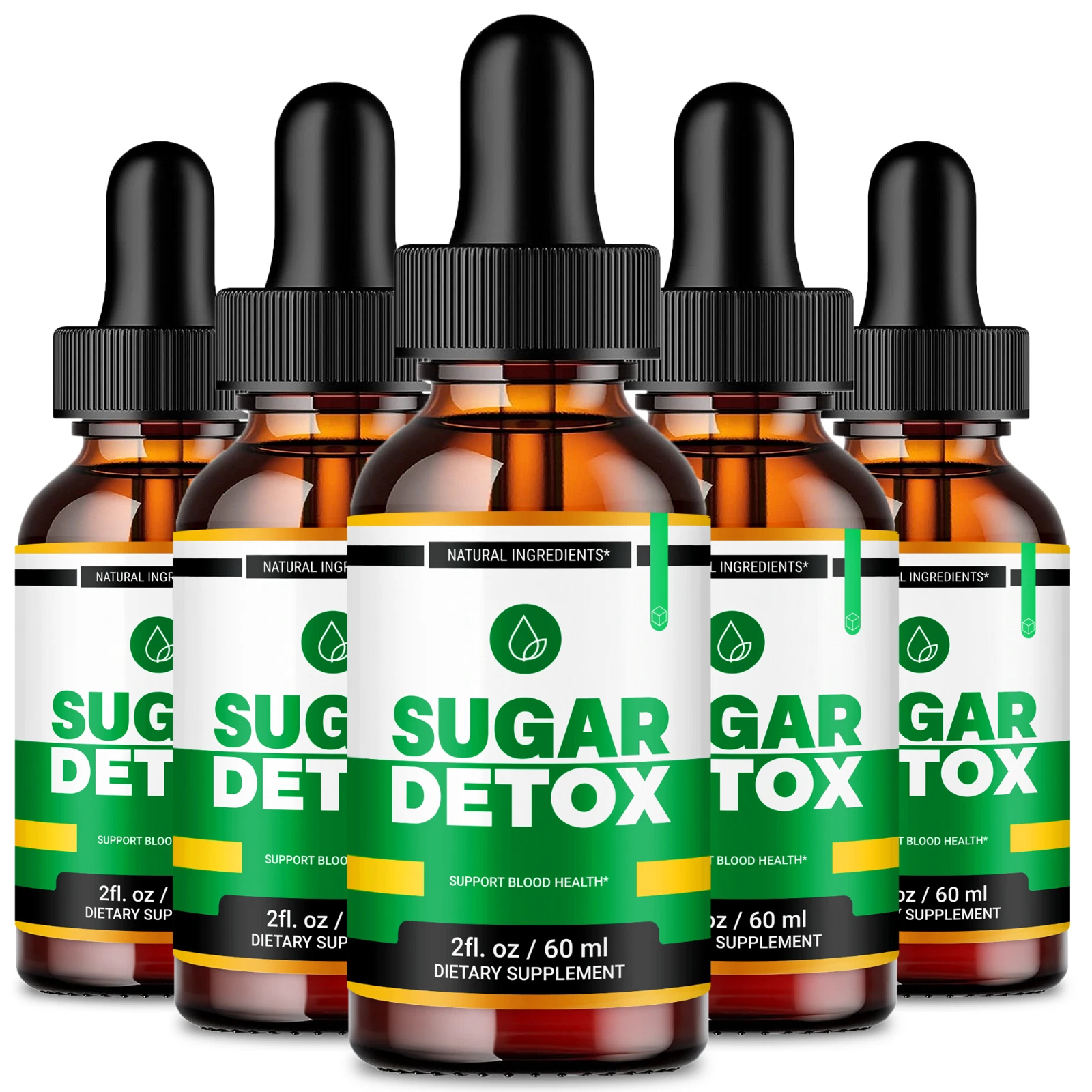 (5 Pack) Sugar Detox Drops, Liquid Drops to Support Blood Sugar & Pressure