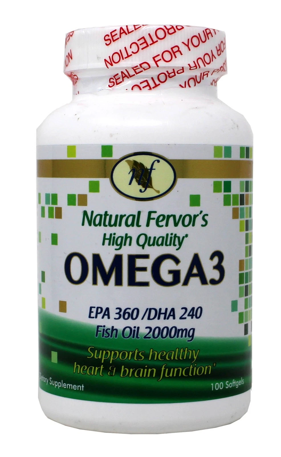 Natural Fervor's High Quality Omega 3 EPA 360/DHA 240 Fish Oil 100 Ct(Backdated)