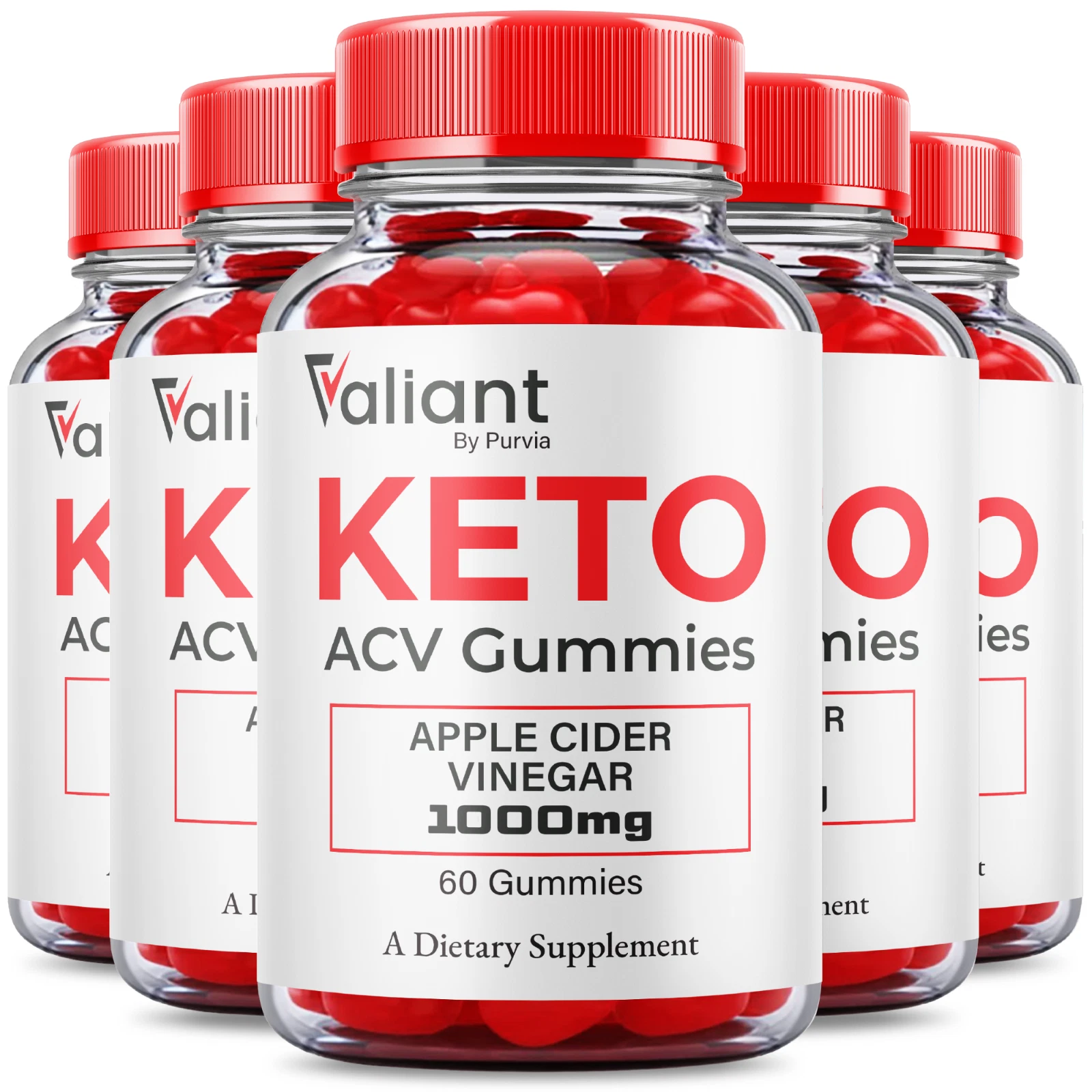 (5 Pack) Valiant Gummies Overall Extra Strength Support Formula (300 Gummies)