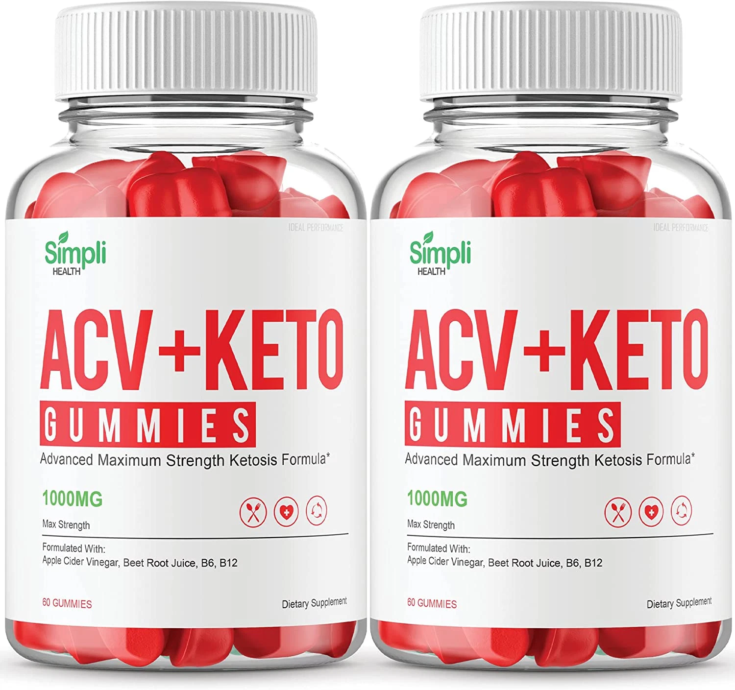 (2 Pack) Simpli ACV Keto Gummies Simpli Health Acv+Keto Gummies (120 Gummies)