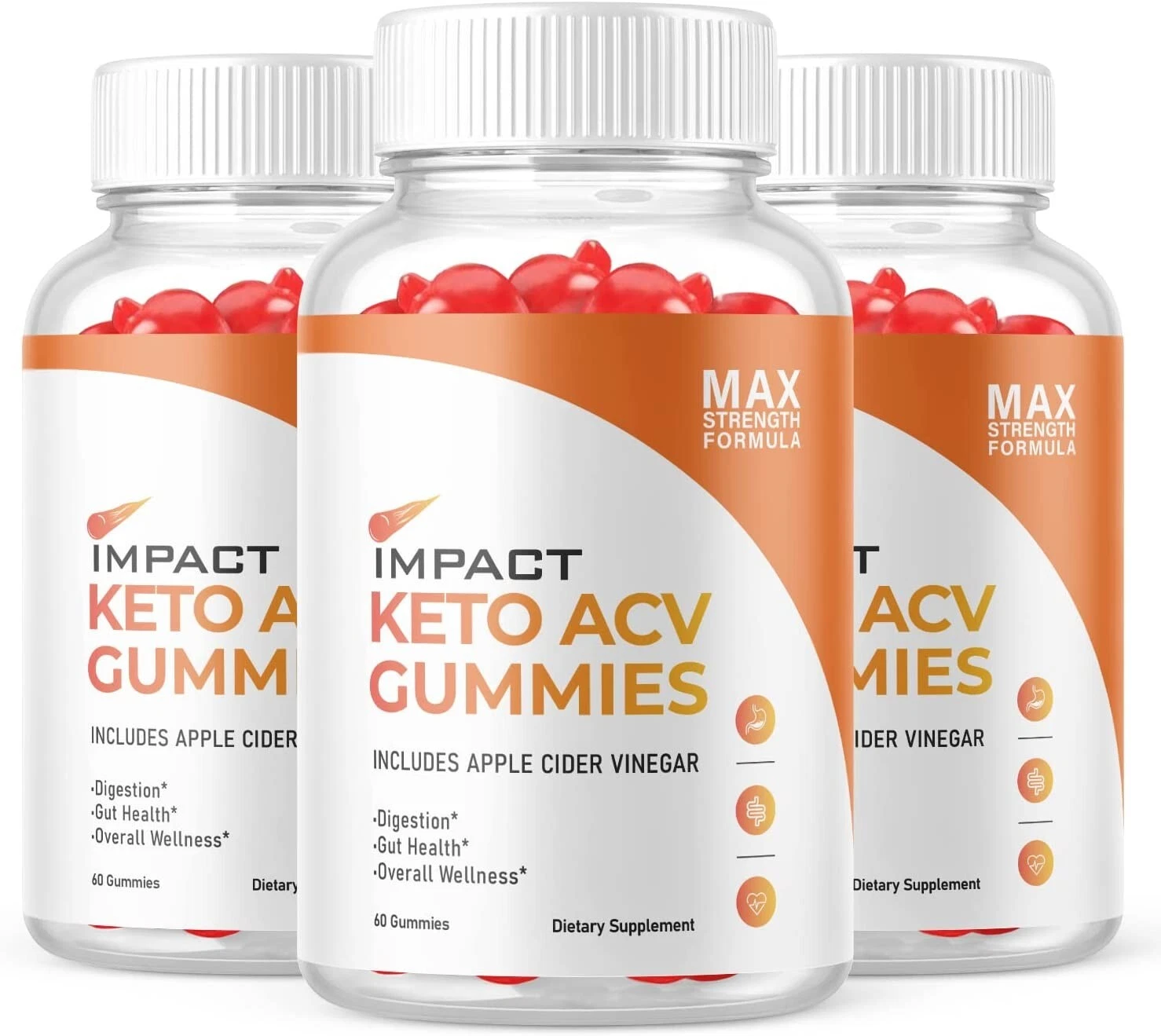 3 Pack- Impact Keto ACV Gummies, Weight Loss Supplement-180 Gummies