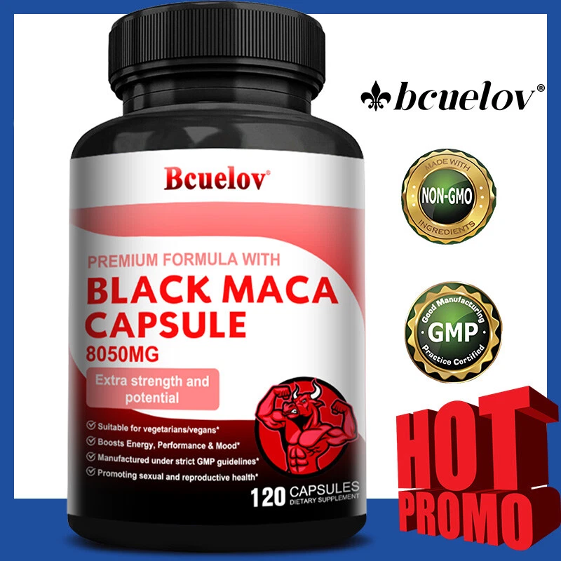 Black MacaCapsules 8050MG - Supports energy, focus and immune system health
