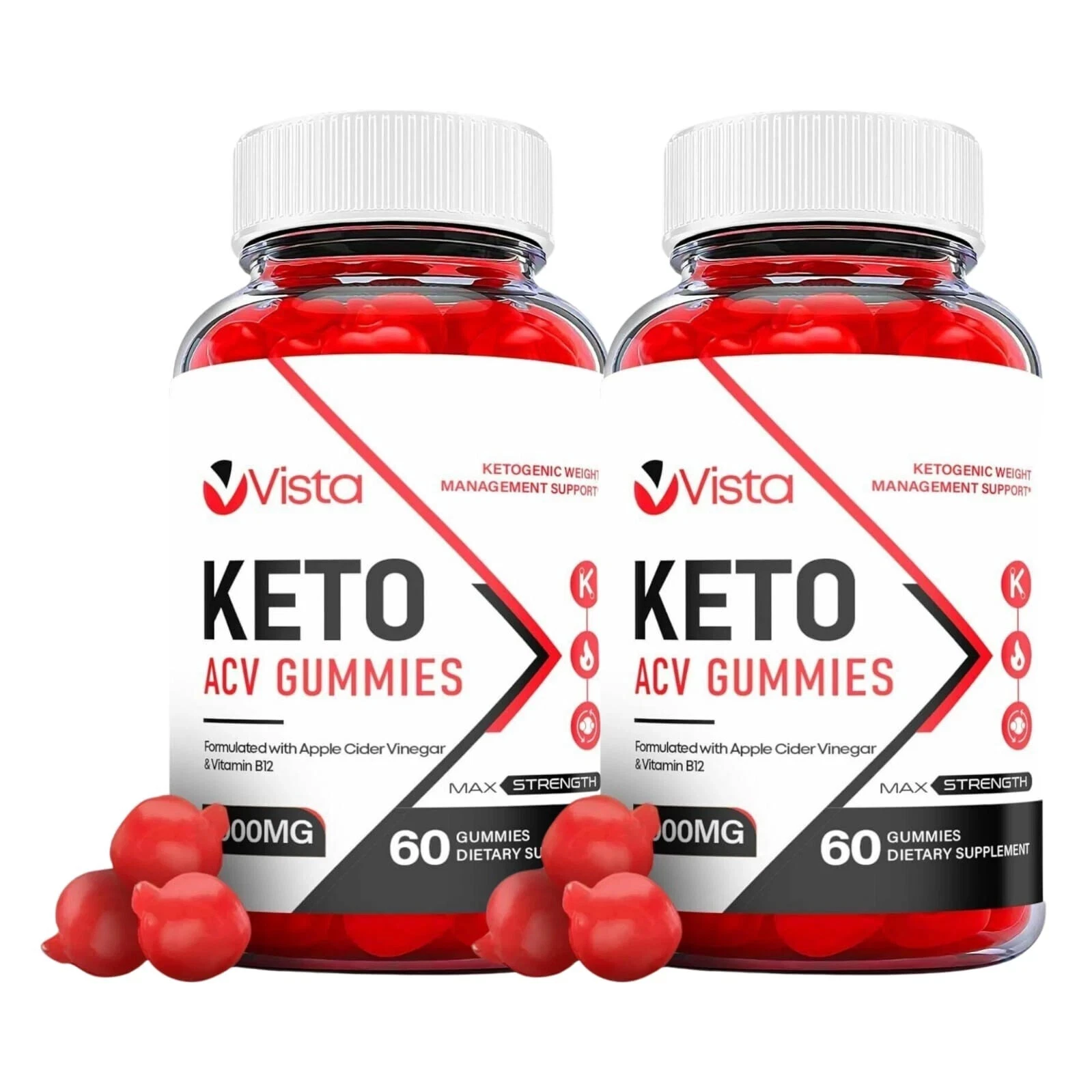 2-Pack Vista Keto Gummies - Vista Keto ACV Gummies For Weight Loss - 120 Gummies