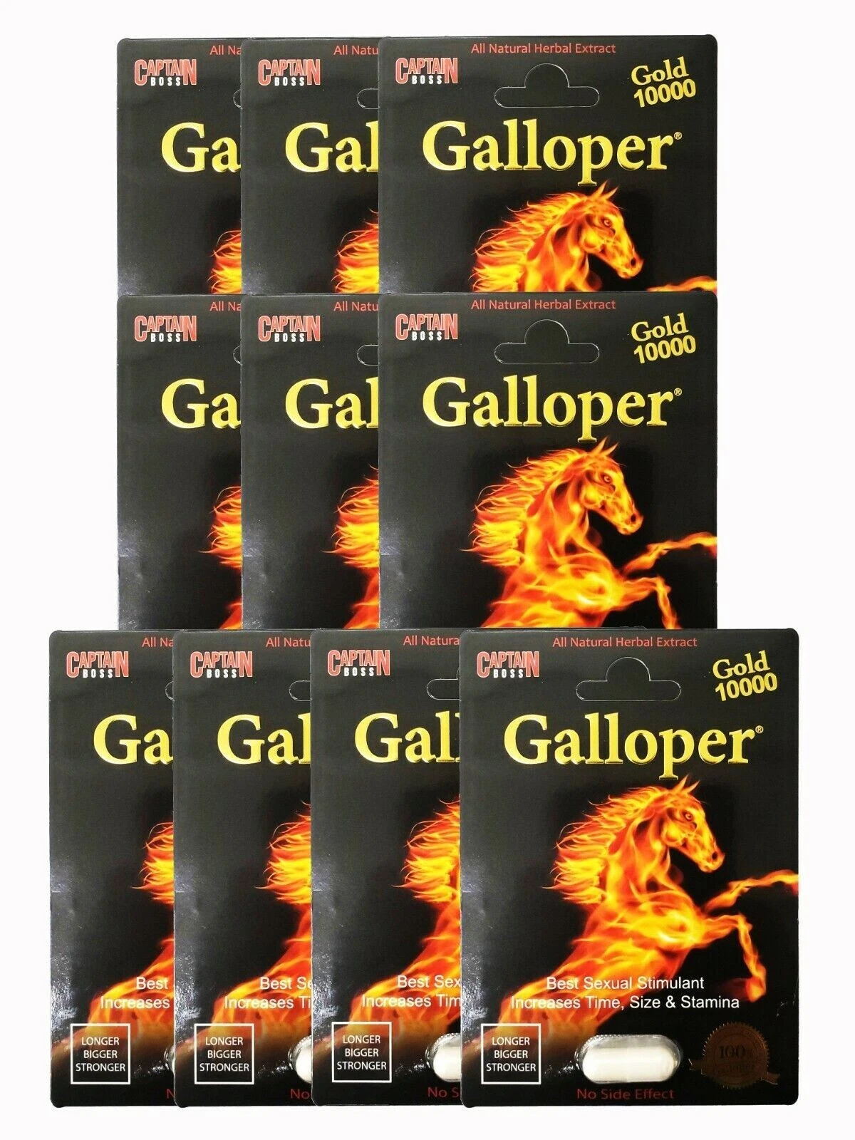 Galloper Natural Herbal Male Sexual Enhancement Pack of 10 Longer Stronger