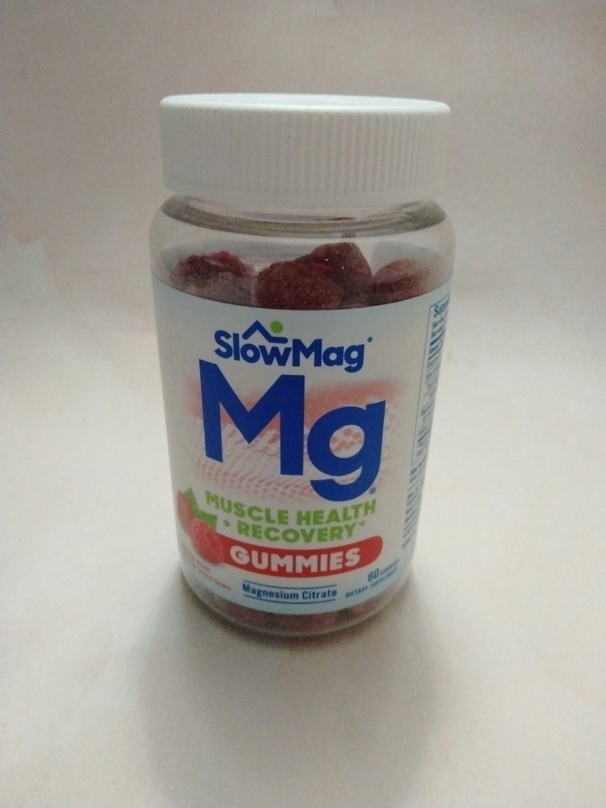 SlowMag Mg Gummies Muscle Health + Recovery Natural Berry Flavor 60 Ea 3/25+