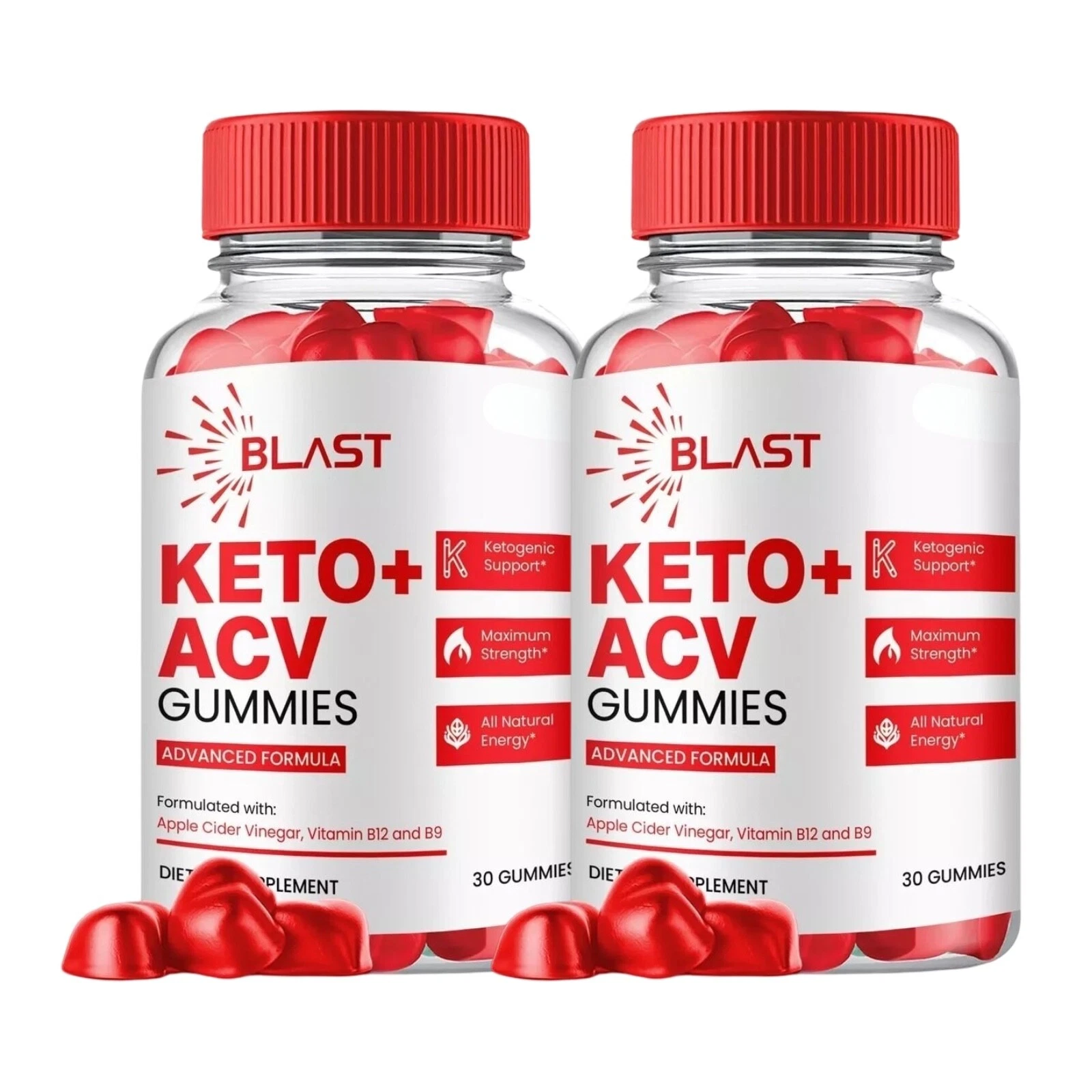 2-Pack Blast Keto ACV Gummies - Blast Keto Gummies for Weight Loss - 120 Gummies
