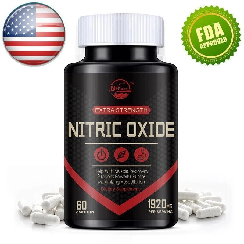 Nitric Oxide Natural Booster Supplement - L-Arginine, L-Citrulline 1920mg - 60ct