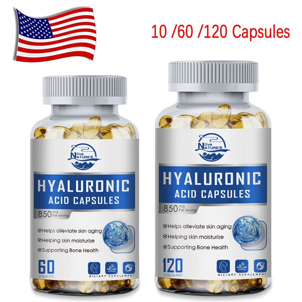 Hyaluronic Acid Capsules 850mg Support Joint Health Reduce Wrinkles Anti Aging