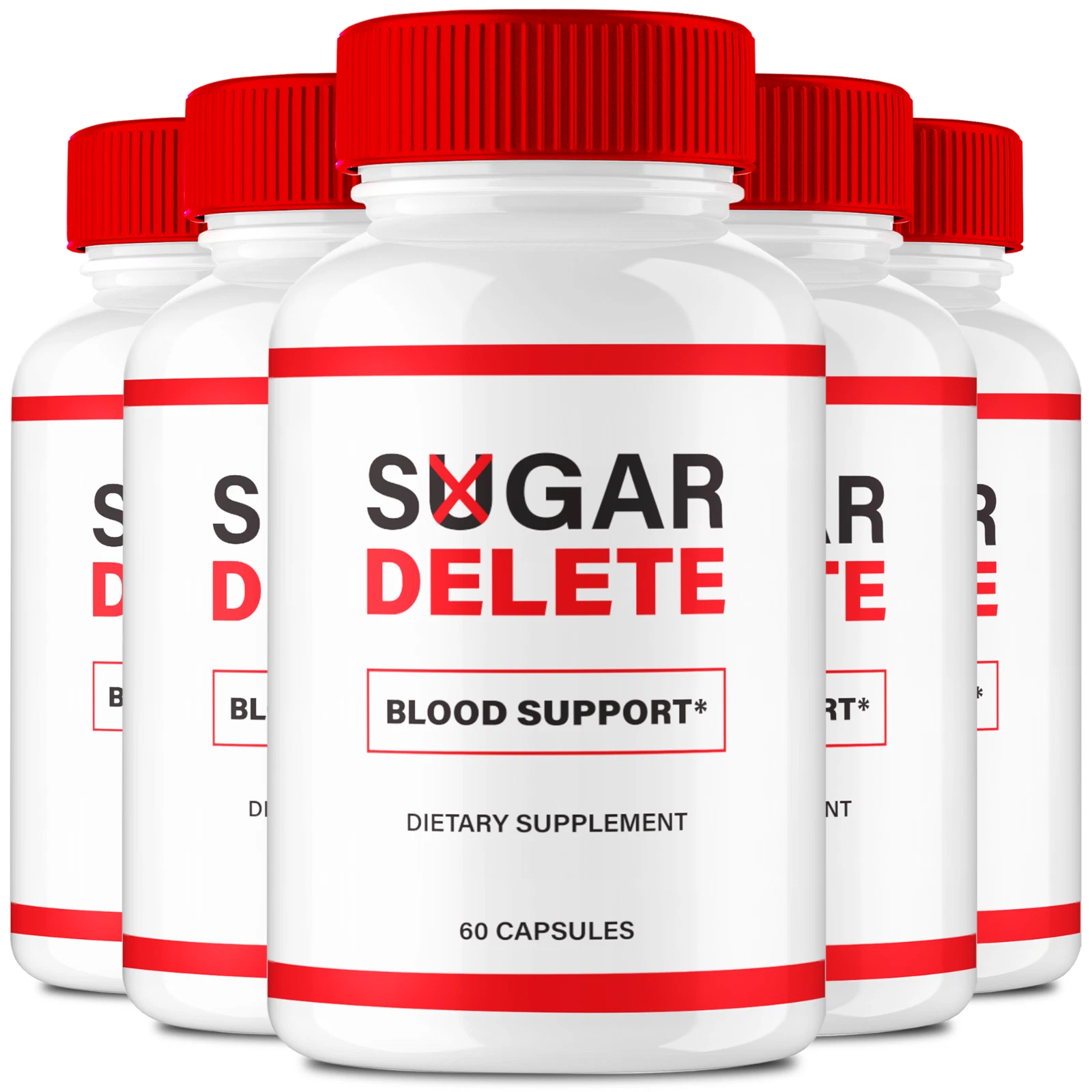 (5 Pack) Sugar Delete Blood Sugar Support Pills, Advanced Blood Health Capsules