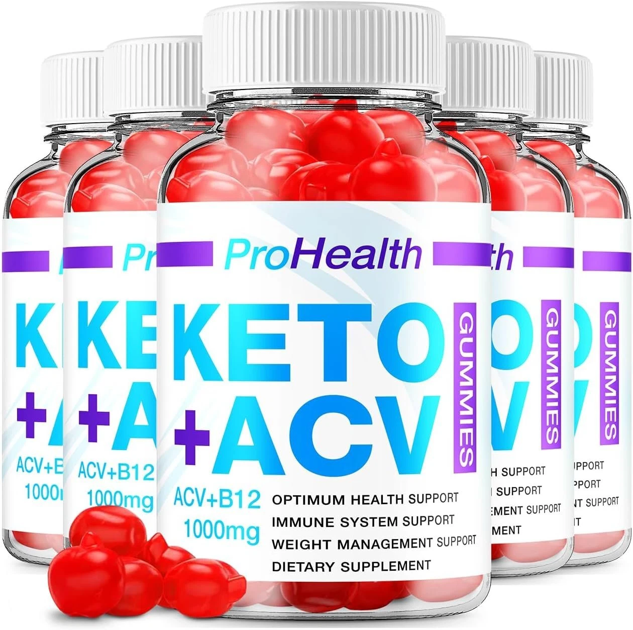 (5 Pack) Pro Health Keto ACV Gummies - Official - Keto ProHealth ACV Advanced...