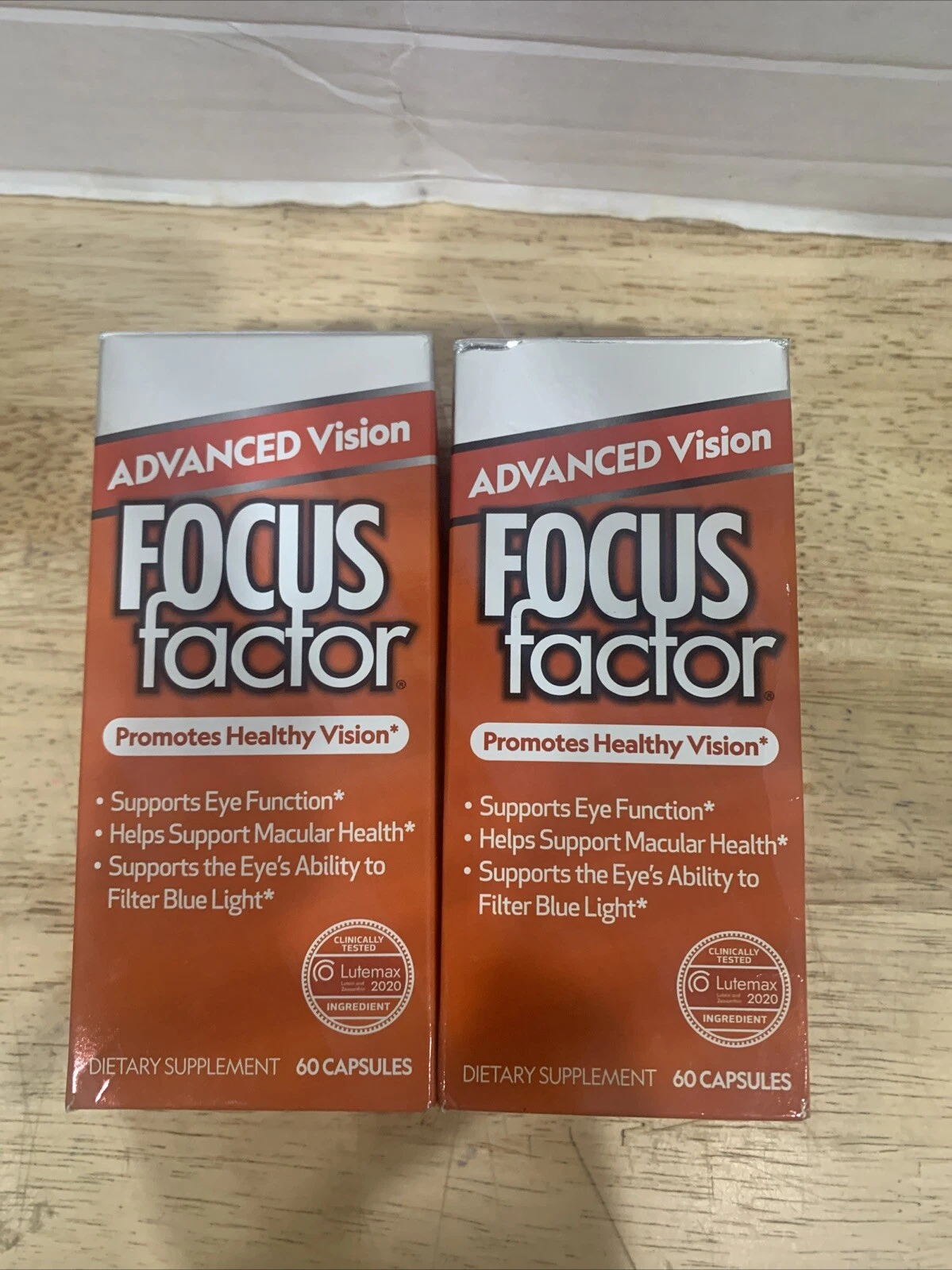 2x Focus Factor Advanced Vision 60 Capsules each (120 Ct) Exp 8/31/25 NEW SEALED