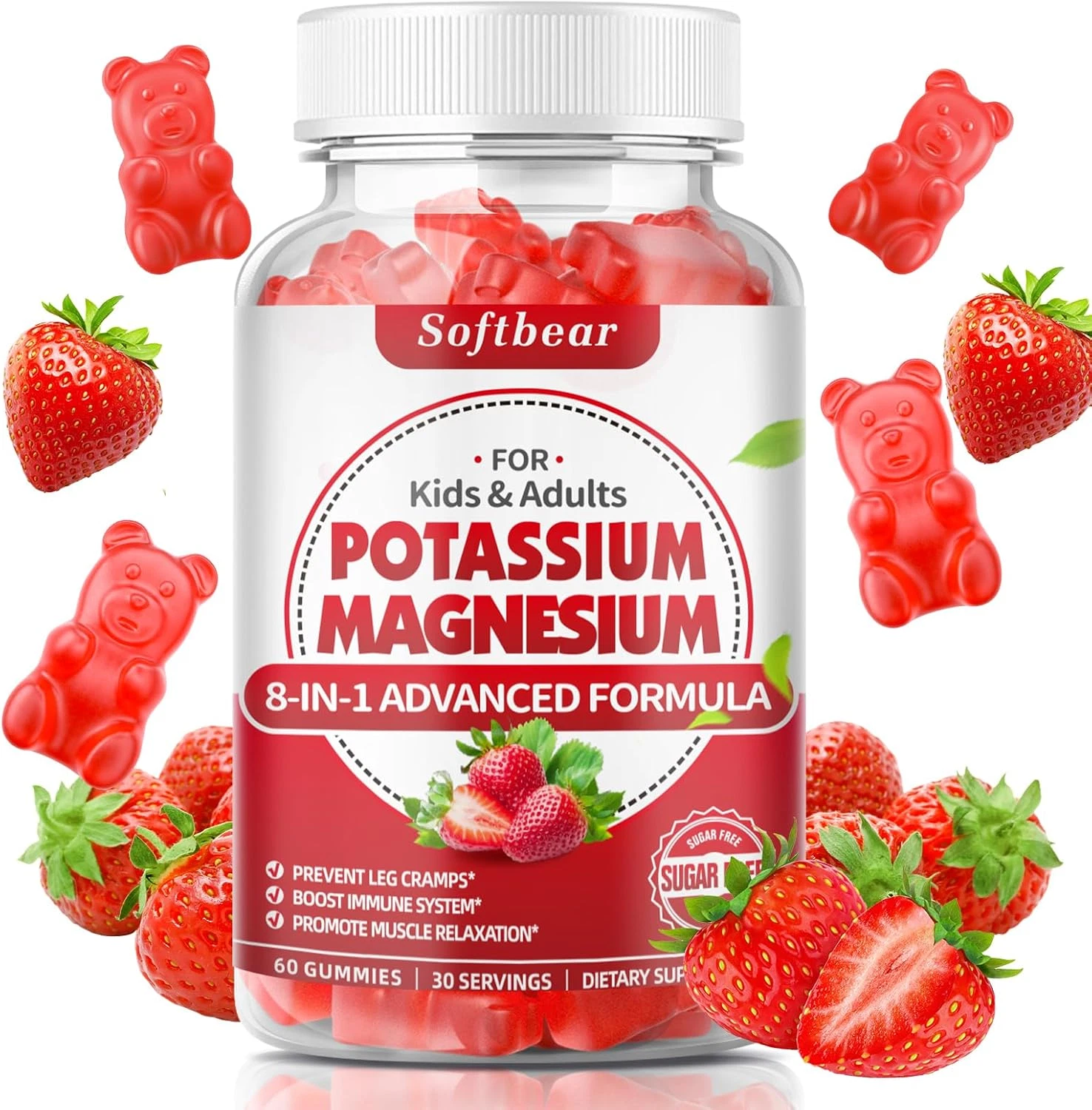 Potassium Gummies for Adults, High Absorption Magnesium Potassium Supplement ...