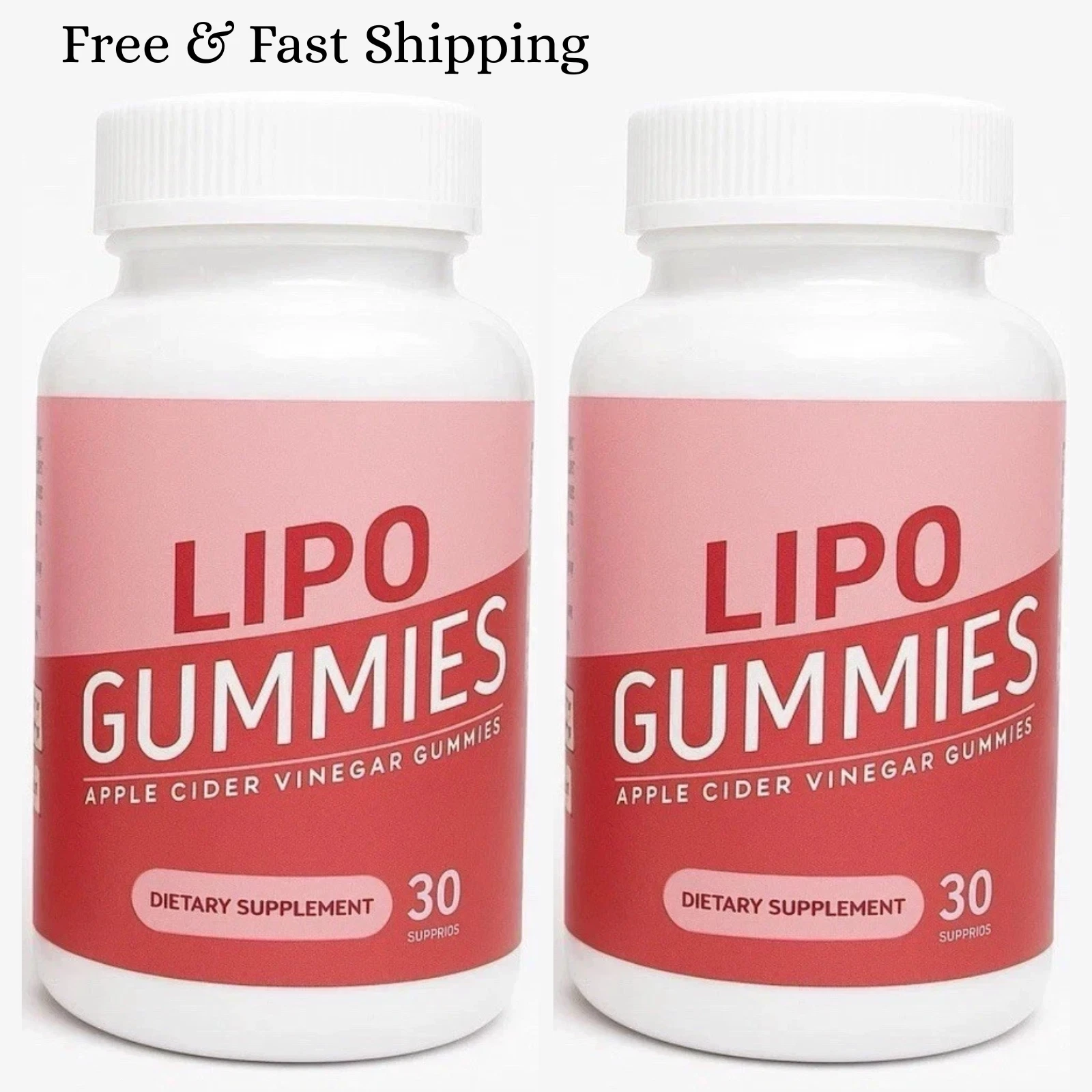 (2 Packs) Lipo Gummies Apple Cider Vinegar Gummies 30 Count Each New/Sealed!
