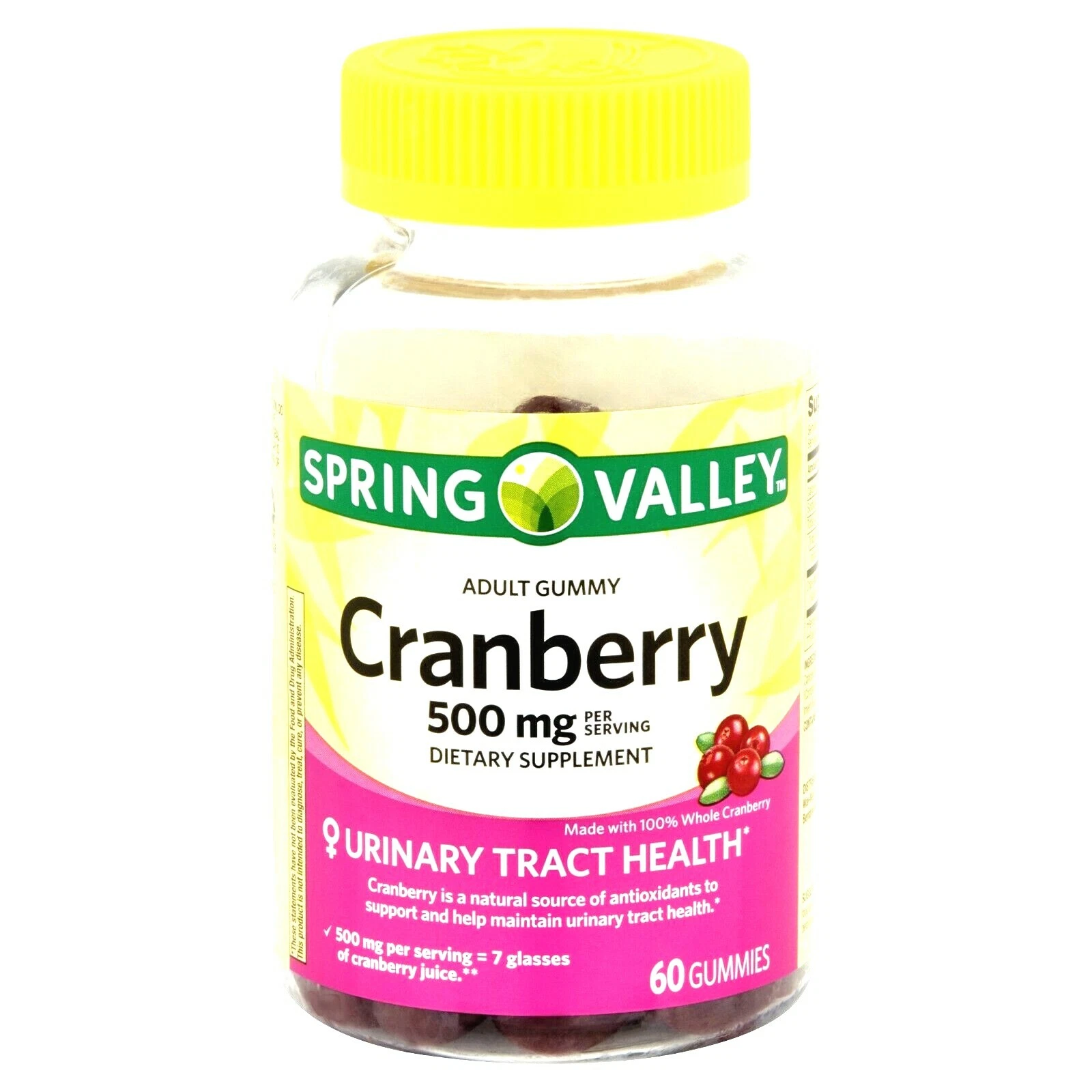 Spring Valley Cranberry Adult Urinary Track Health 500 mg 60 Gummies