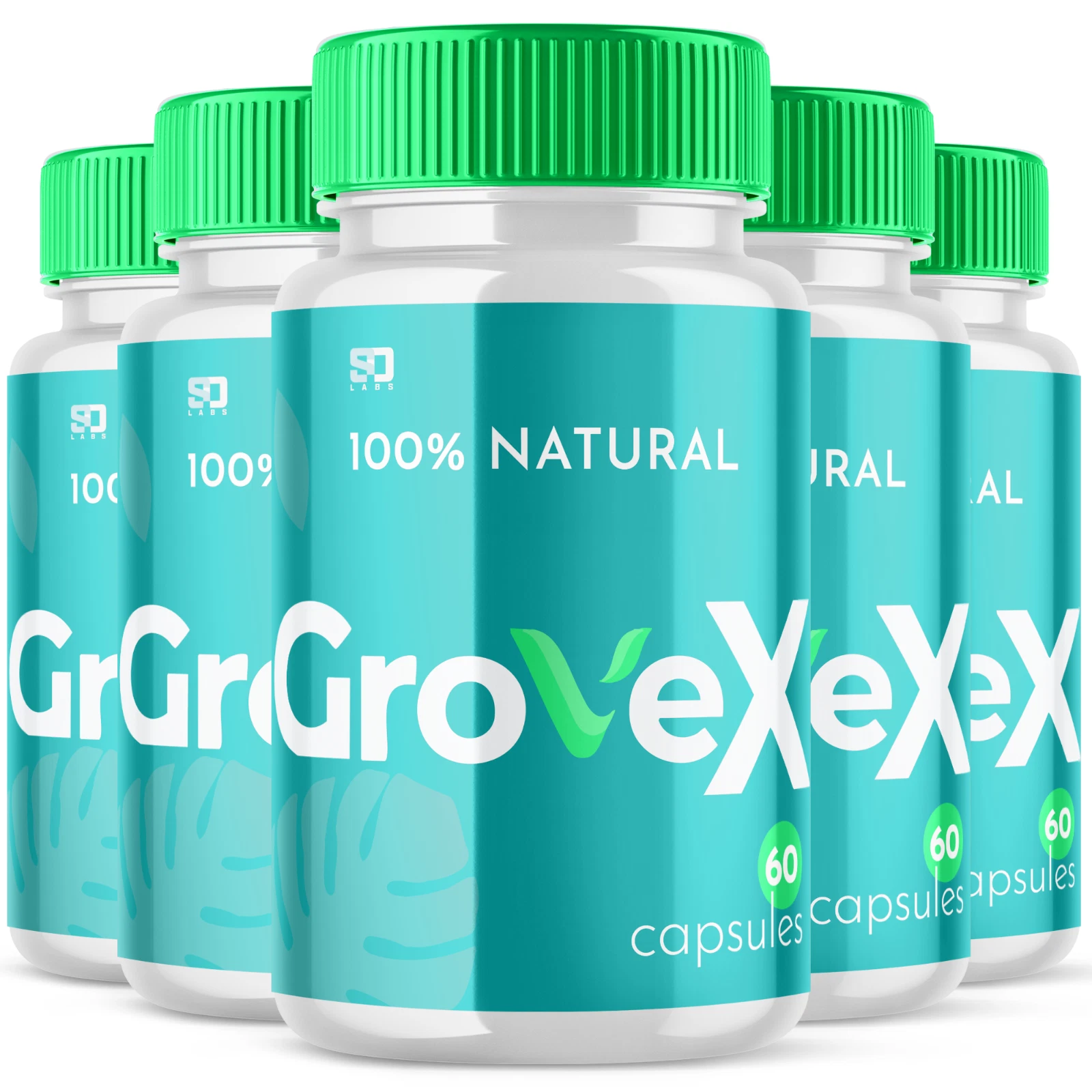 (5 Pack) GroveX Men Pills, Maximize Energy, Vitality & Stamina 300 Capsules