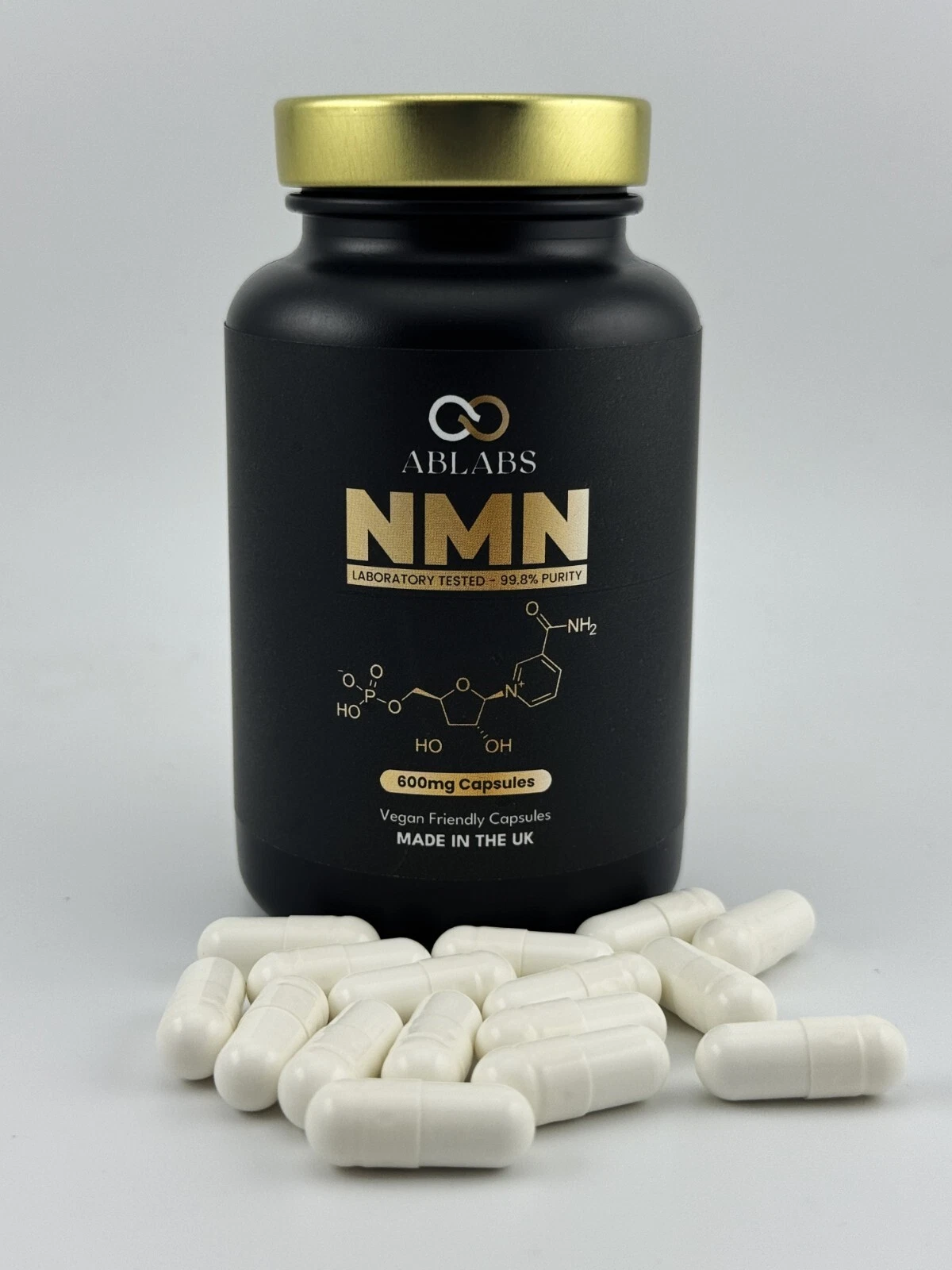 NAD+ Capsules Clean 99.8% Nicotinamide NMN 600mg Anti-Aging Supplements Vegan