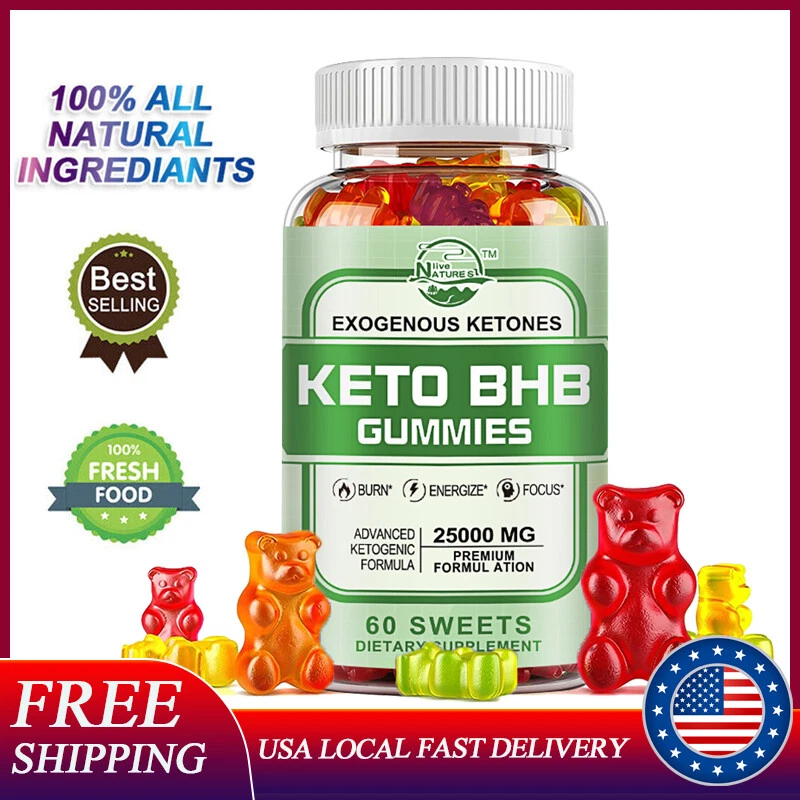 Keto 25000mg Gummies Nature's Live Weight Loss Fat Burner Dietary Supplement