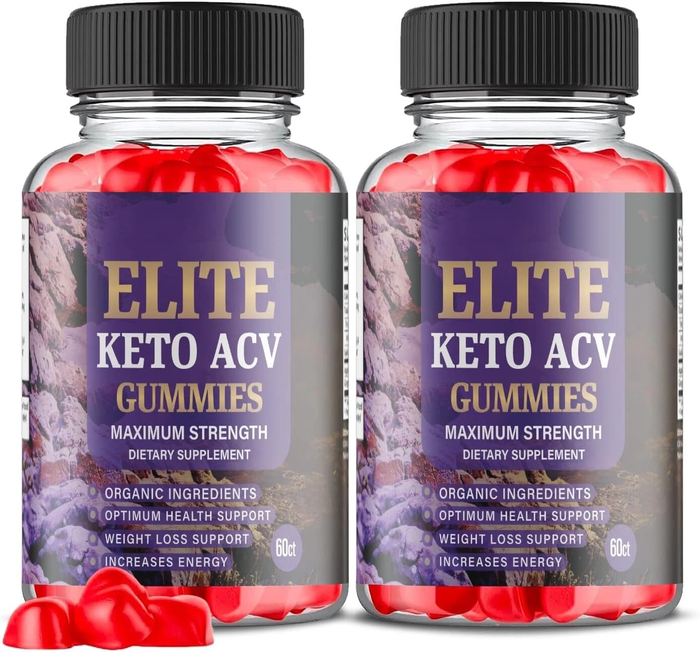 2 Pack - Elite Keto ACV Gummies - Vegan, Weight Loss Supplement - 120 Gums