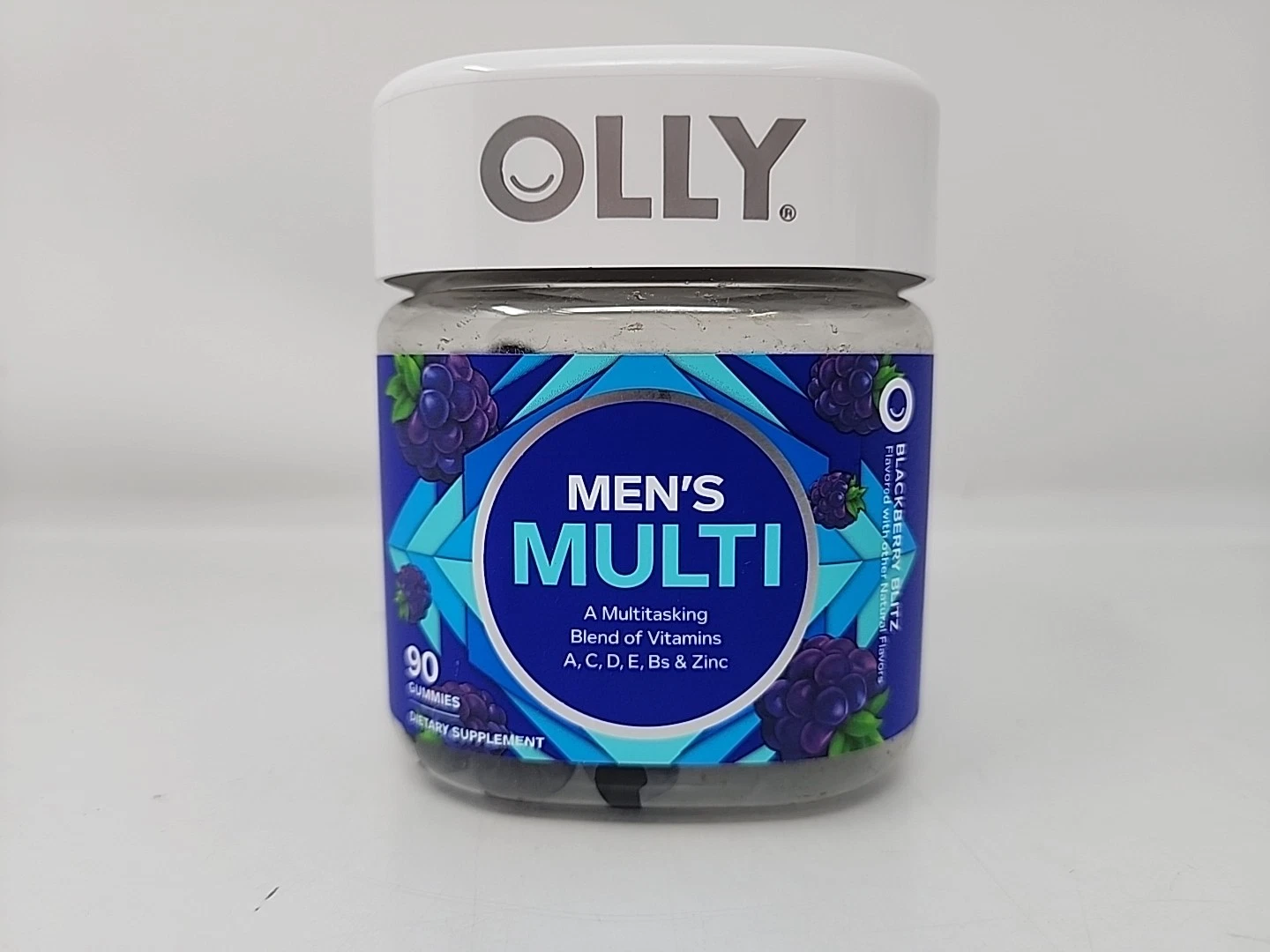 OLLY Men's Multivitamin Gummy Vitamins A C D E B Zinc Blackberry Flavor