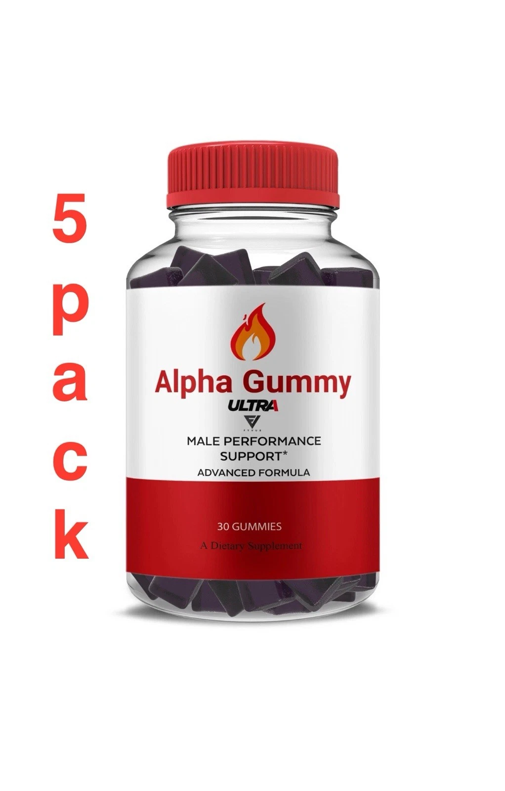 5 Pack Alpha Gummy Ultra Max Performance, Alpha Gummy Ultra (5 Month Supply)