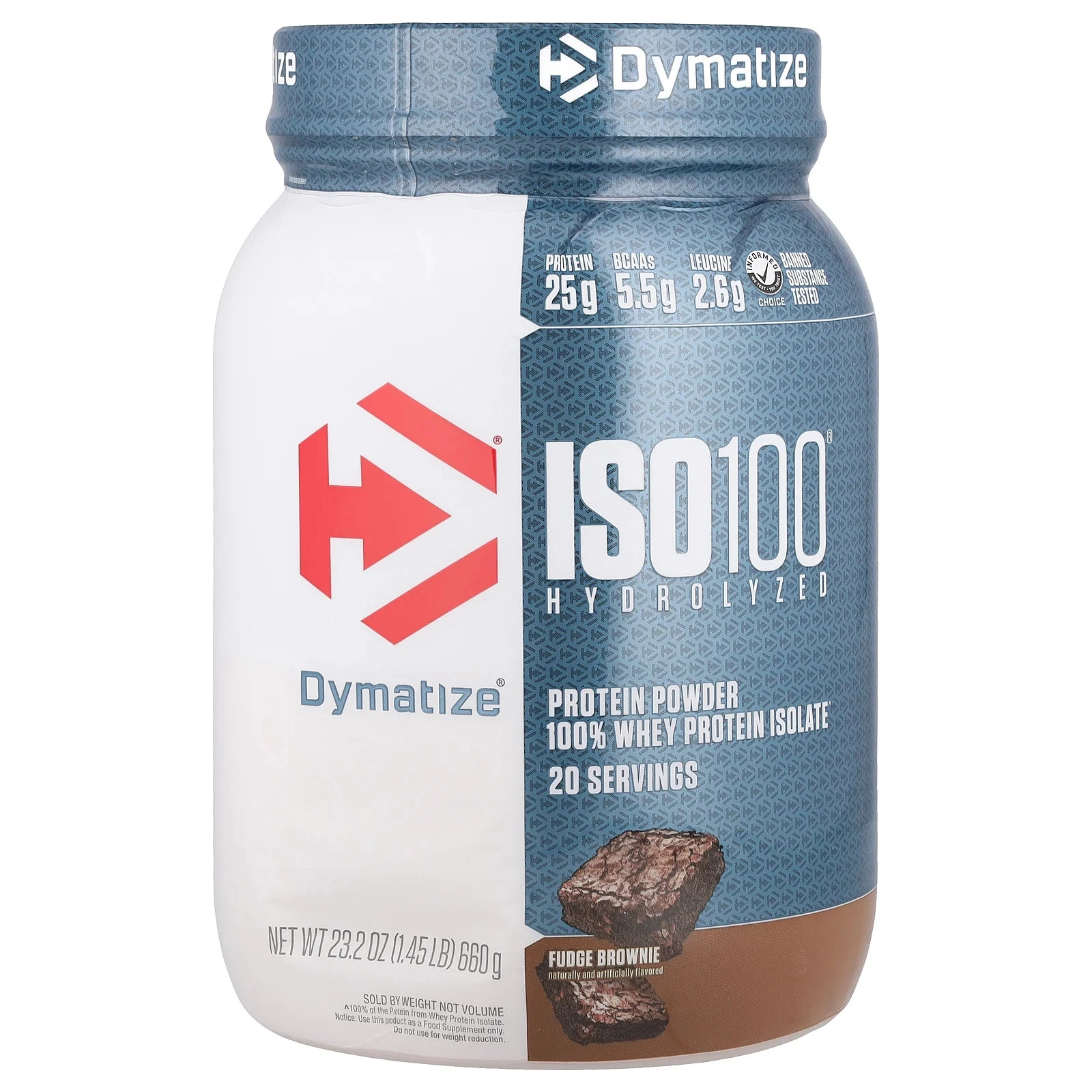 ISO100® Hydrolyzed, 100% Whey Protein Isolate, Fudge Brownie , 1.45 lb (660 g)