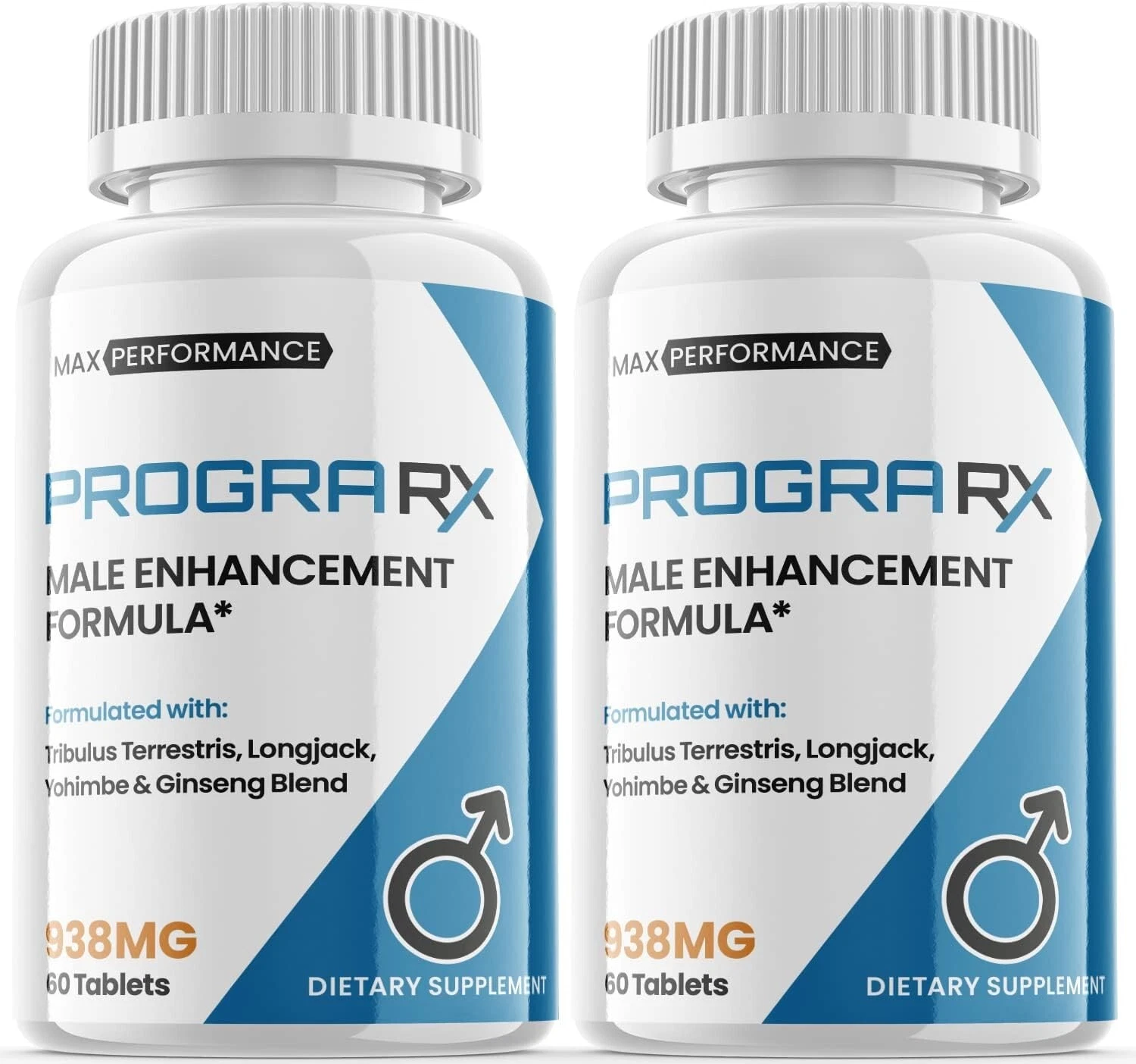 2 Pack - Progra RX - Vegan, Male Vitality Pills - 120 Capsules