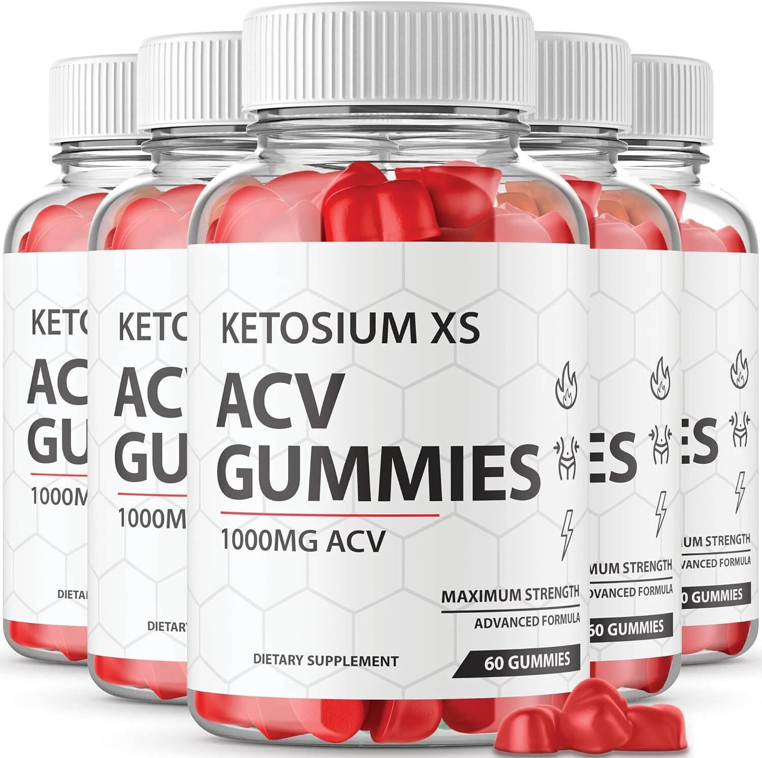 (5 Pack) Ketosium XS Keto ACV Gummies Weight Loss - 300 Gummies