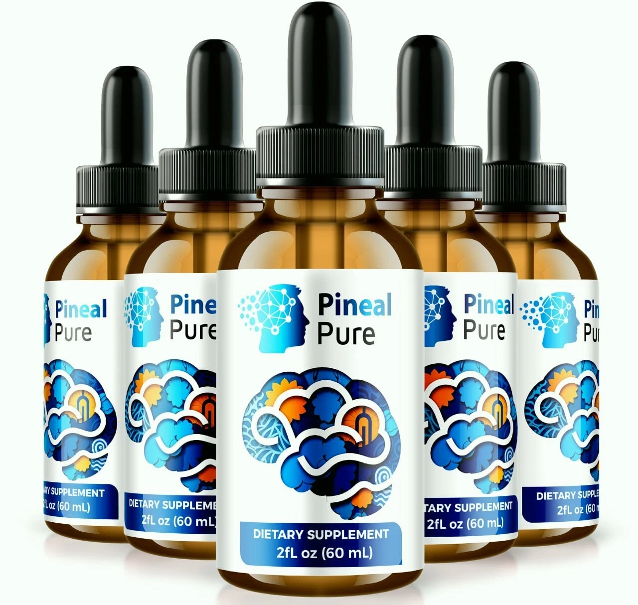 (5 Pack) Pineal Pure Brain Health Drops for Cognitive Health & Wellness