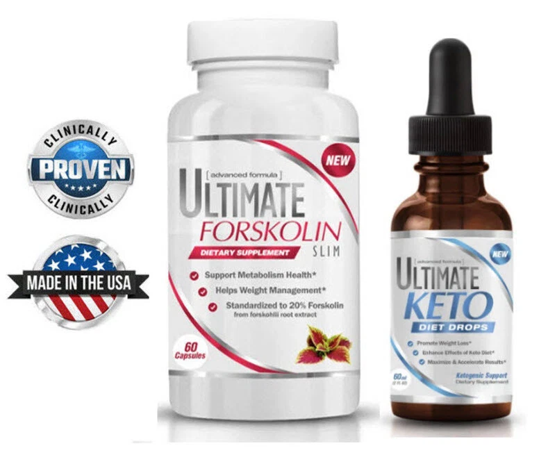 Ultimate Forskolin Slim + Ultimate Keto Diet Drops: ALL NATURAL | BOOST VITALITY