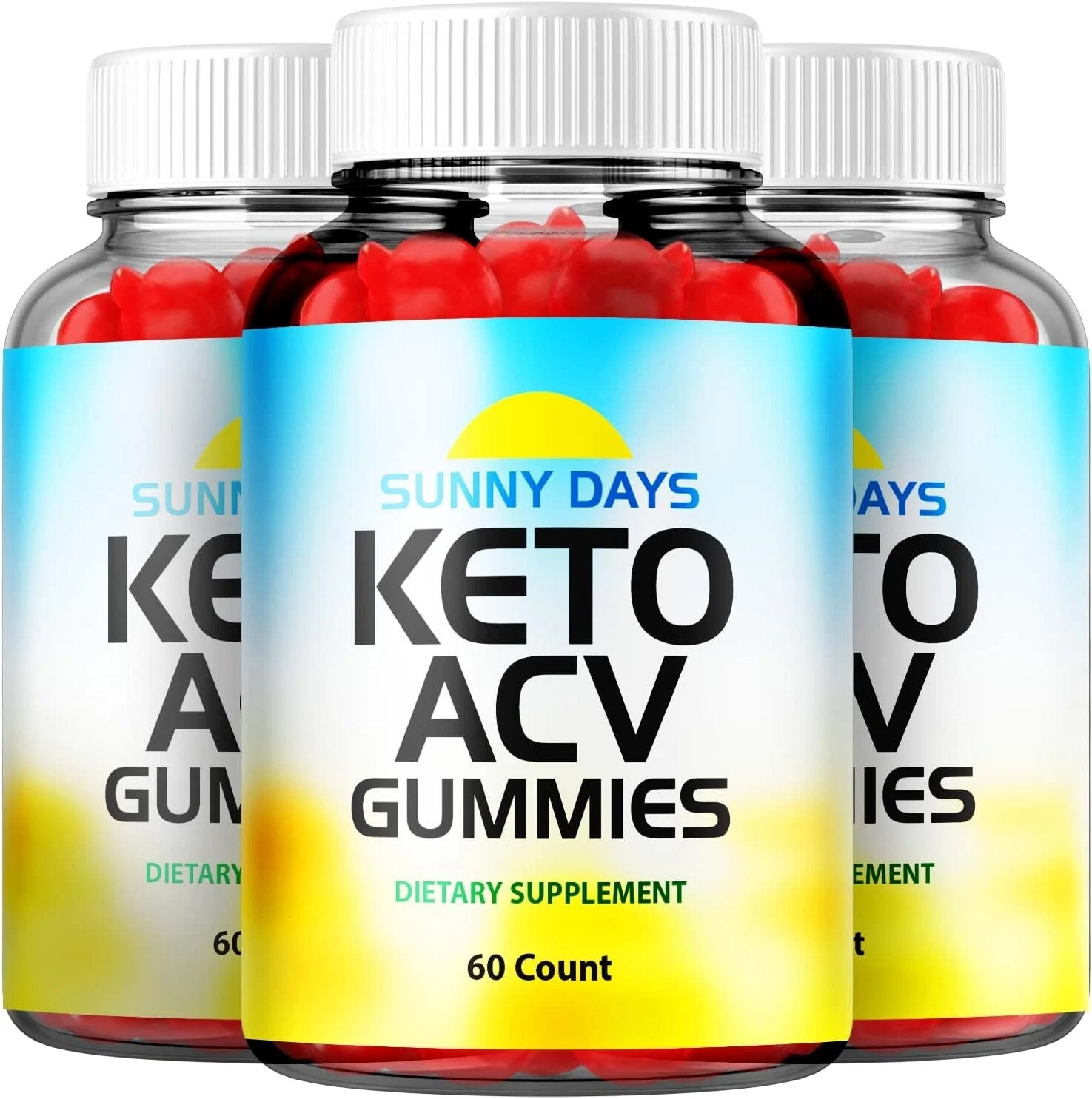 3 Pack - Sunny Days Keto ACV Gummies - Vegan, Weight Loss Supplement - 180 Gums