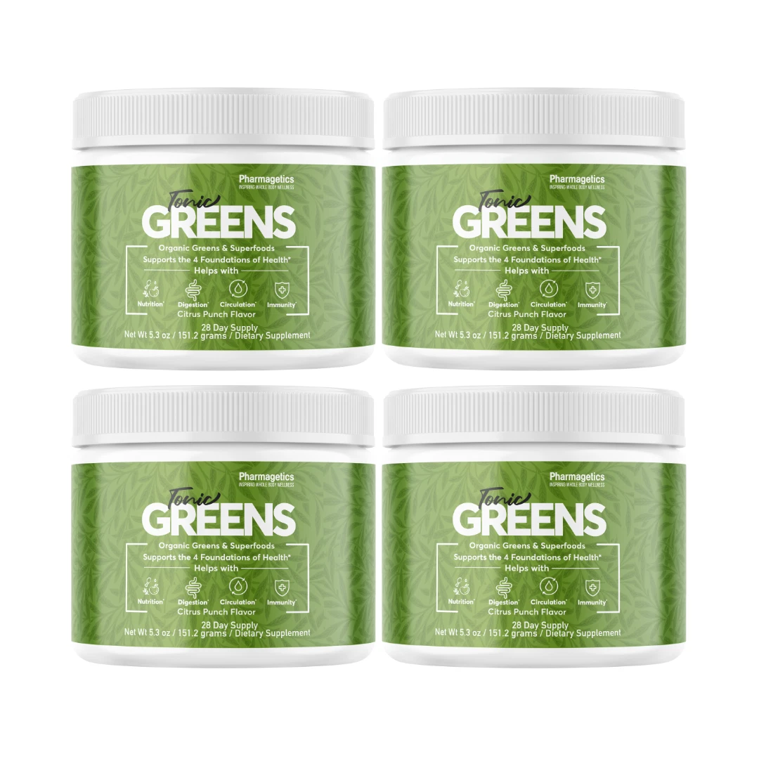 Tonic Greens Supplement Powder - Dietary Supplement 28 Servings 4 Bottles