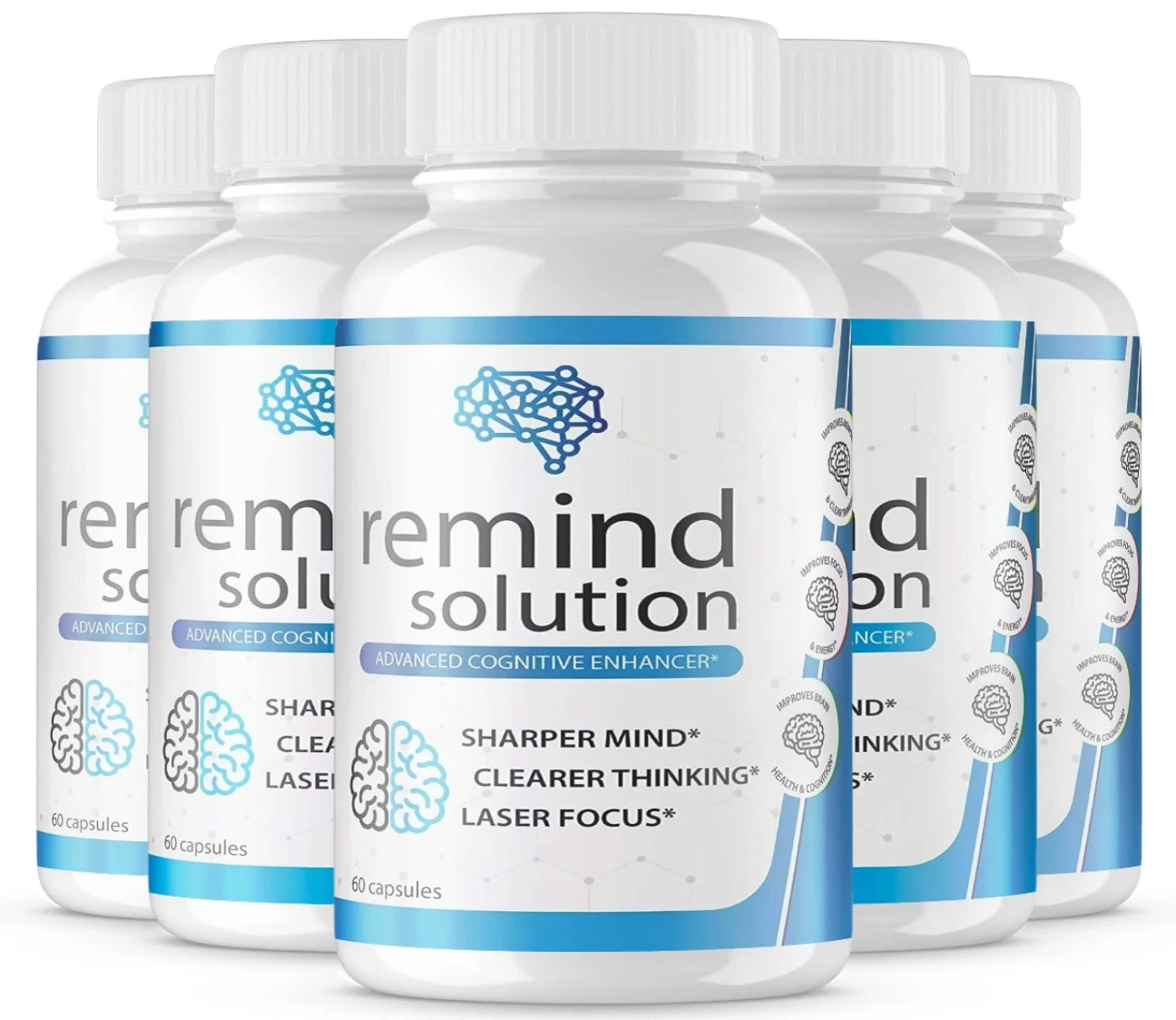 Remind Solution Advanced Cognitive Enhancer Dietary Pills (300 Capsules) 5 PACK