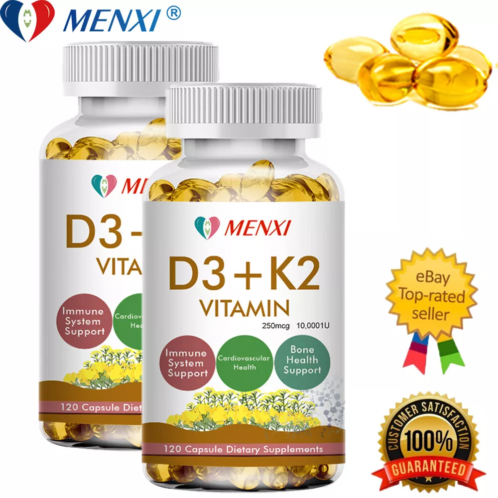 2 Pack - Vitamatic Vitamin D3 K2 Gummies - 120 Count - Supports Healthy Bone