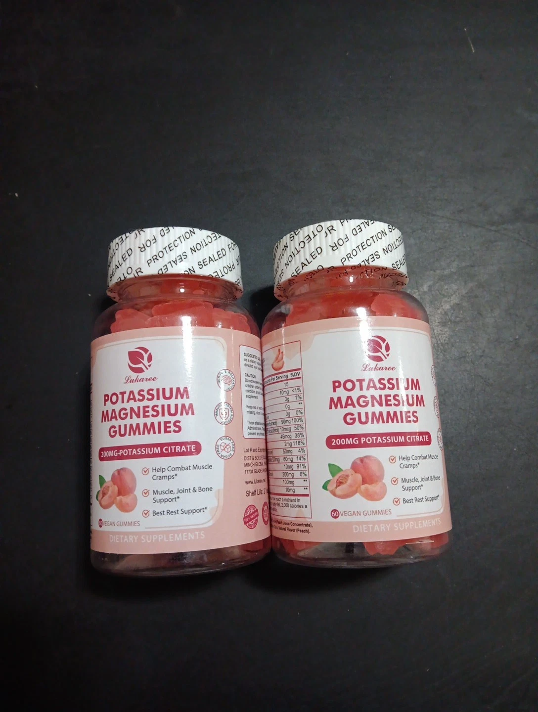 2x Magnesium Potassium Supplement Gummies - New Formula Calm Magnesium Glycinate