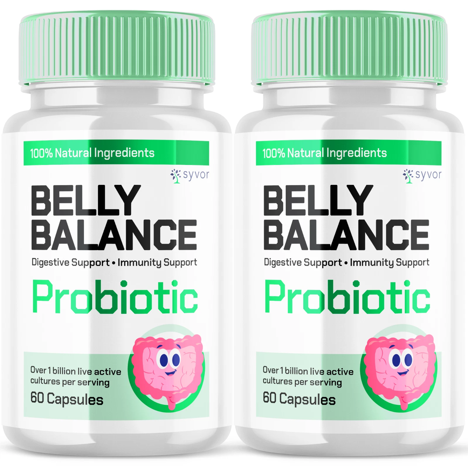 Belly Balance Advanced Digestive Support Probiotics Gut Supplement, 120 Capsules