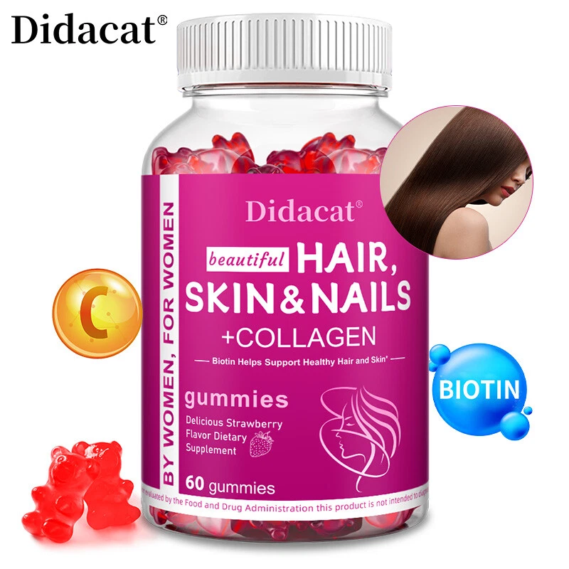 Premium Collagen Peptide Gummies Hydrolyzed for Anti-Aging (Type I, II, III)