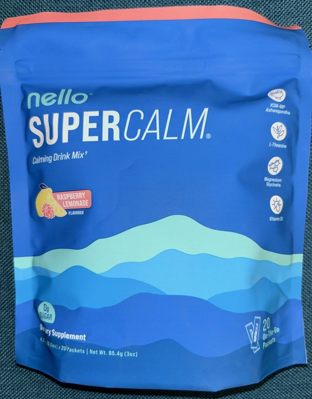 Supercalm Calming Drink Mix - Raspberry Lemonade- 20ct Exp. 07/26 New